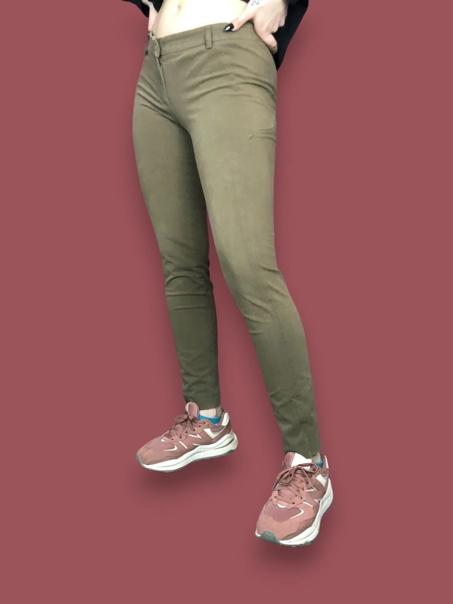 Brunello Cucinelli Brunello Cucinelli Vintage Women's Skinny Twill Pants - M Size 28" / US 6 / IT 42 - 1 Thumbnail