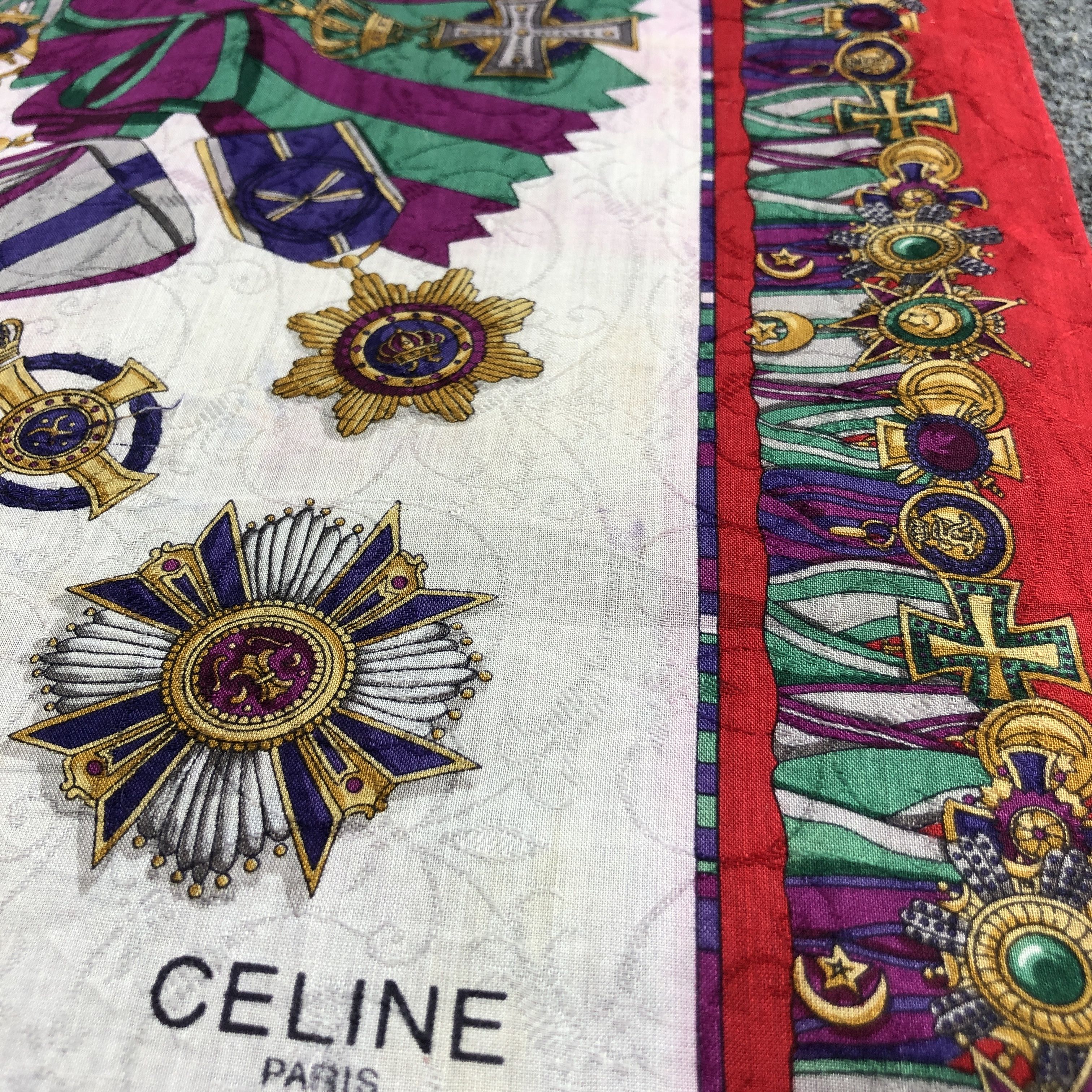 Celine Celine Chains Handkerchief Neckerchief Bandana H2749 Size ONE SIZE - 11 Thumbnail