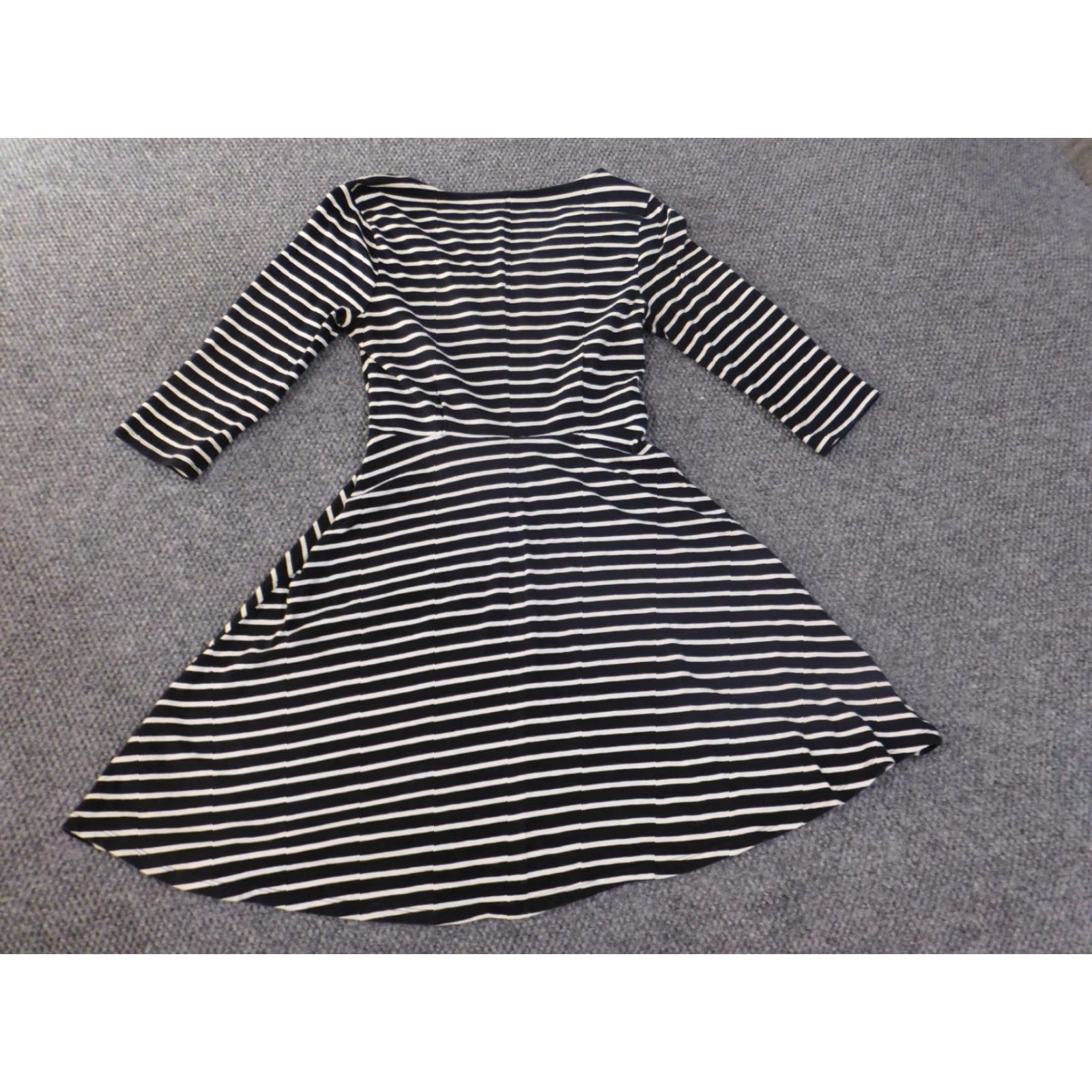 Old Navy Old Navy Dress Midi Black Striped Womens Stretch Cotton V-Neck Raglan Sleeve Long Sleeve Sundress, Casual, black, M, Regular, Women Size M / US 6-8 / IT 42-44 - 7 Thumbnail
