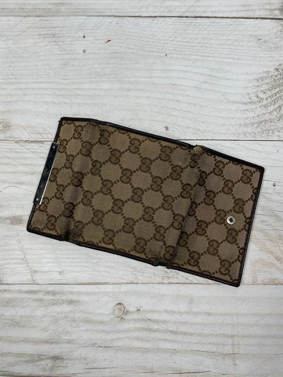 Gucci Vintage Gucci Tri-Fold Wallet GG Plate Canvas Leather Unisex Size ONE SIZE - 14 Thumbnail