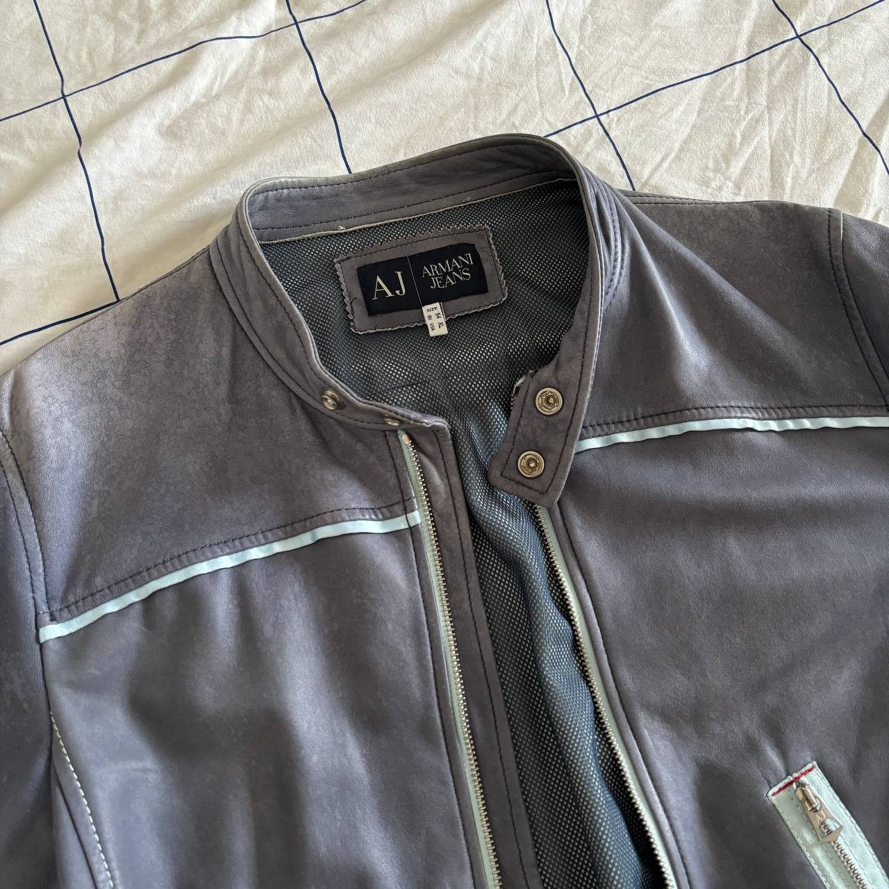 Armani Vintage Armani Leather Biker Jacket Size US XL / EU 56 / 4 - 8 Thumbnail