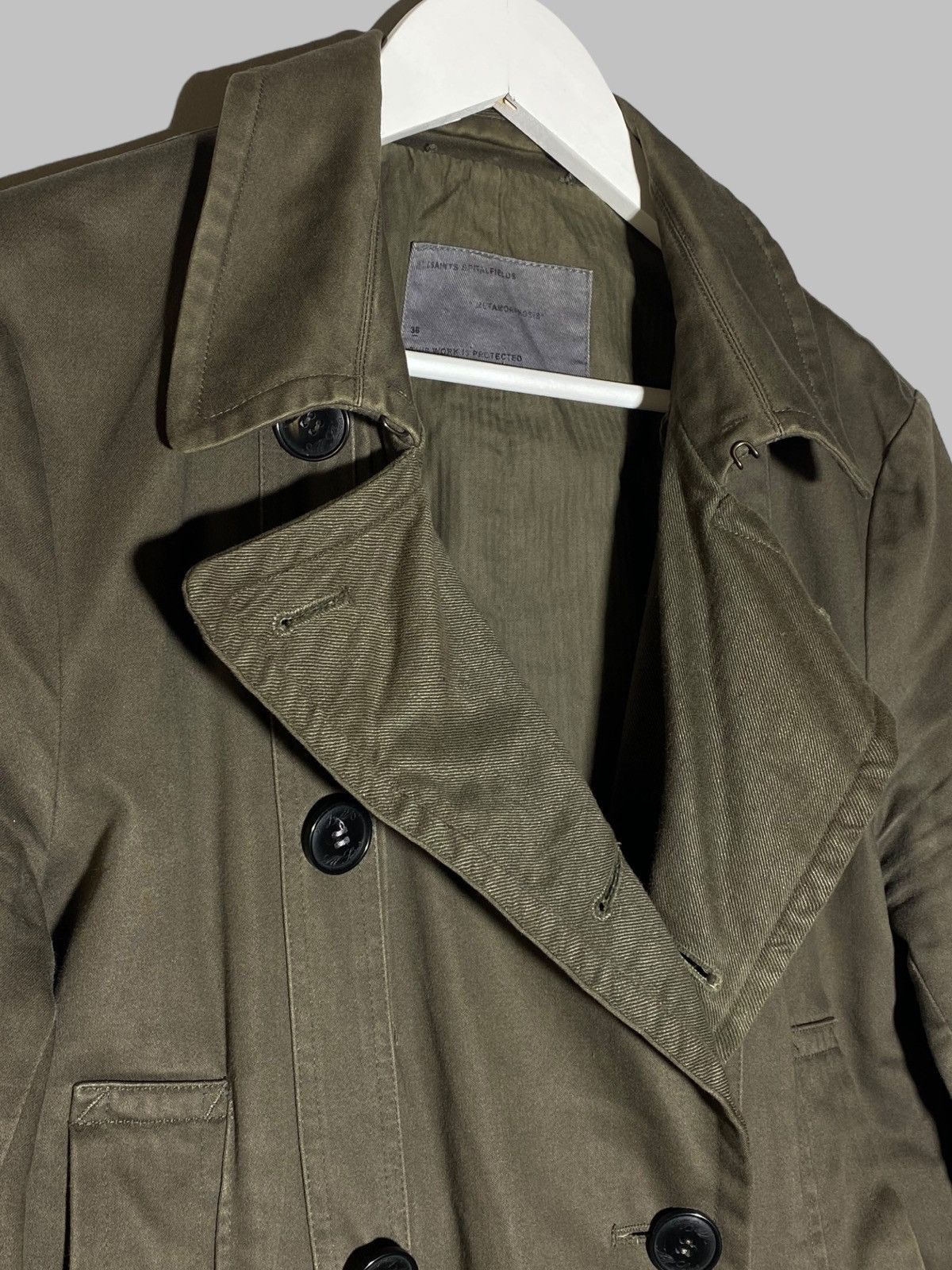 Allsaints All Saints Vagabond Double Breasted Pea Coat Khaki Jacket Size US S / EU 44-46 / 1 - 16 Thumbnail