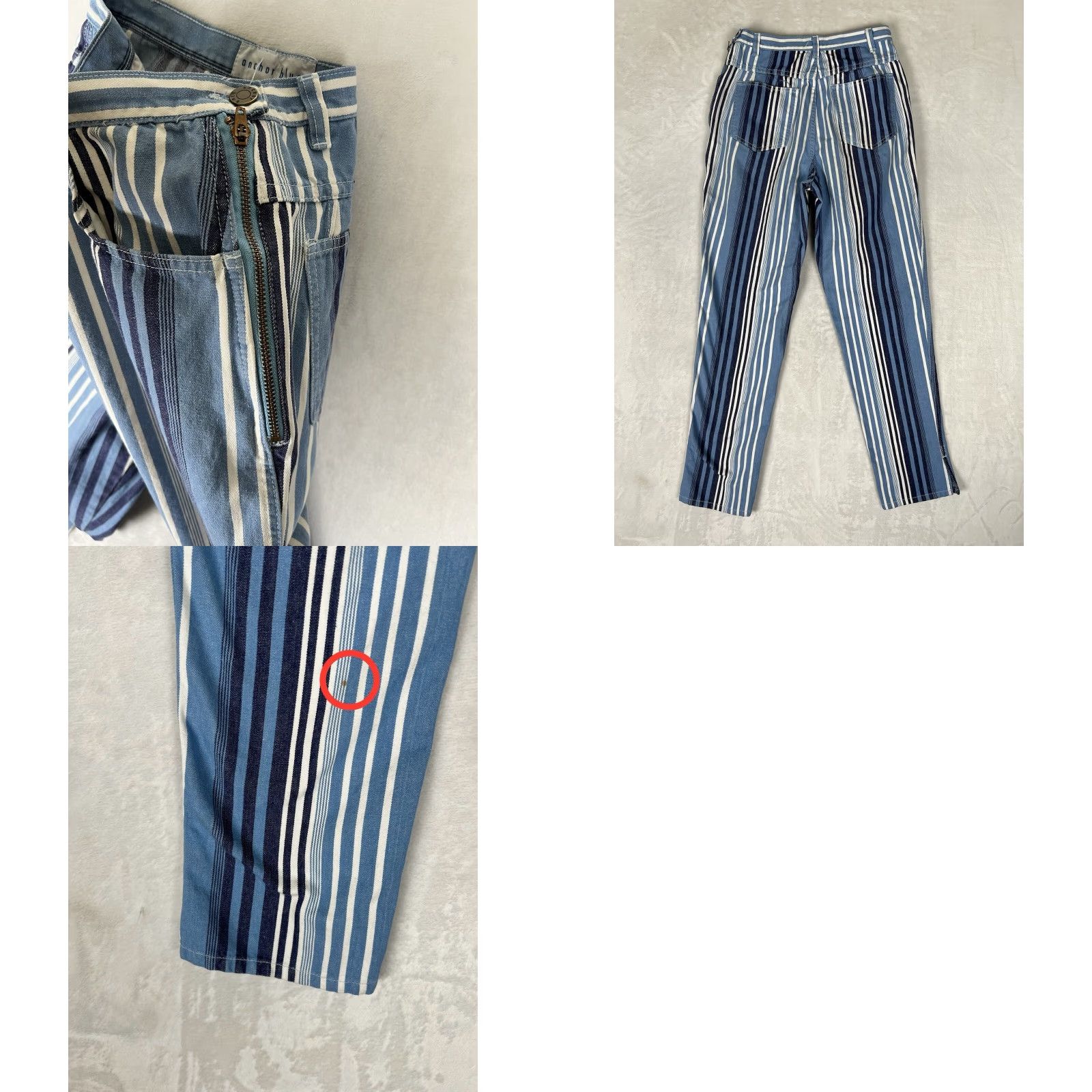 Anchor Blue VINTAGE Anchor Blue Women Jeans Striped 9 26in 30in Blue 90s Grunge Straight Size 30" / US 8 / IT 44 - 8 Thumbnail