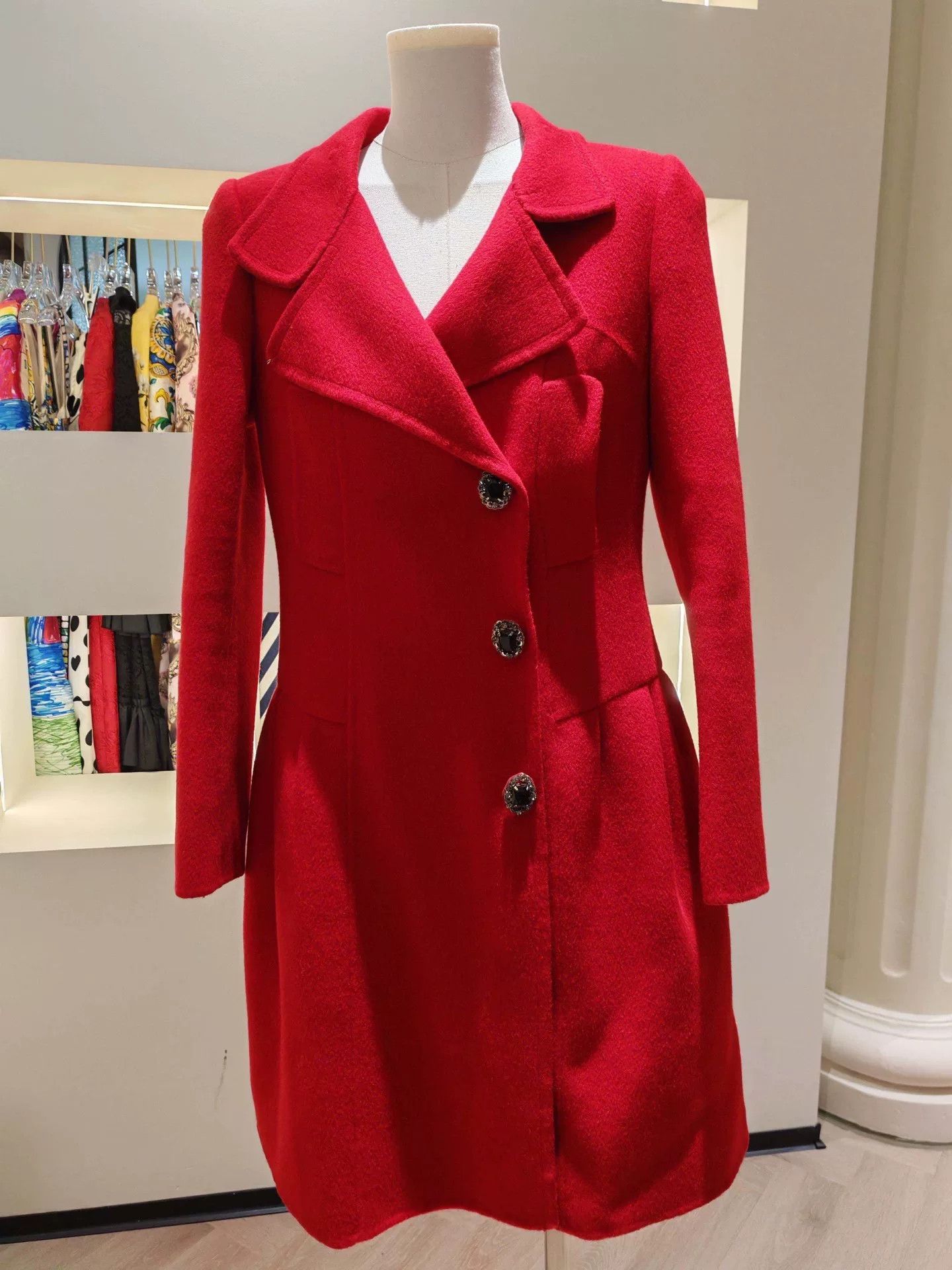 Other SJ Red Woolen Coat Size M / US 6-8 / IT 42-44 - 1 Thumbnail
