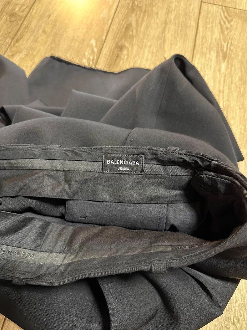 Balenciaga Balenciaga Wide-Leg Wool Suit Pants Size US 28 / EU 44 - 6 Thumbnail
