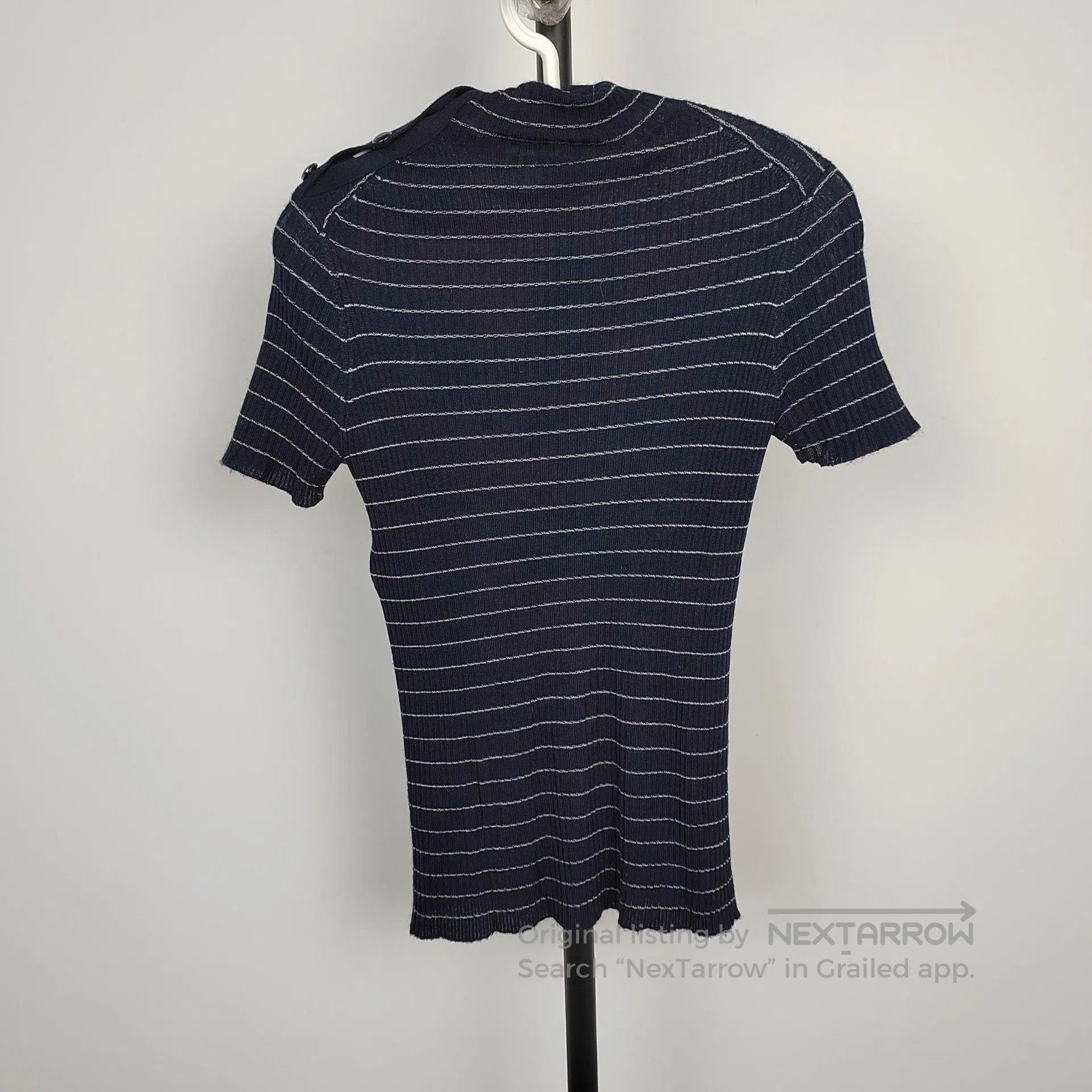 Dior Dior Dark Blue Striped Bee Logo Knit Top. Size S / US 4 / IT 40 - 2 Thumbnail