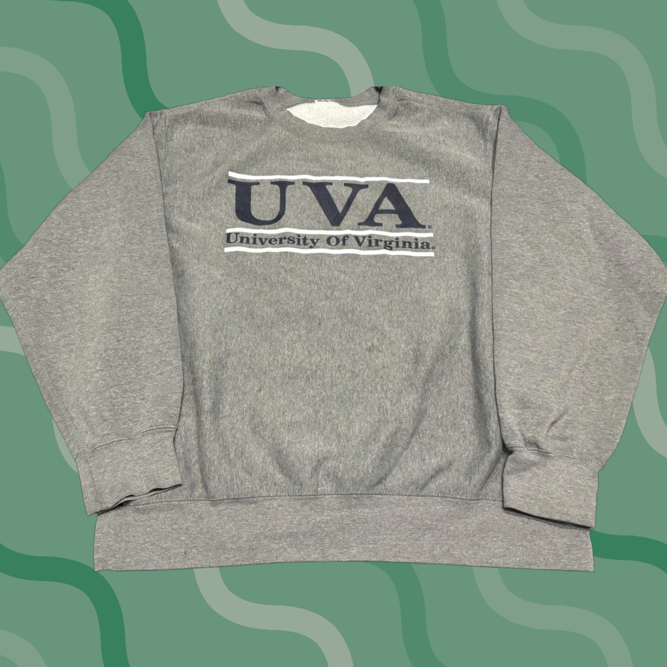 Vintage VINTAGE University of Virginia Cavaliers College Sweatshirt Crewneck XL Gray The Game Pro Player Men’s Pullover University Theme Logo Cotton Fleece Size US XL / EU 56 / 4 - 1 Thumbnail
