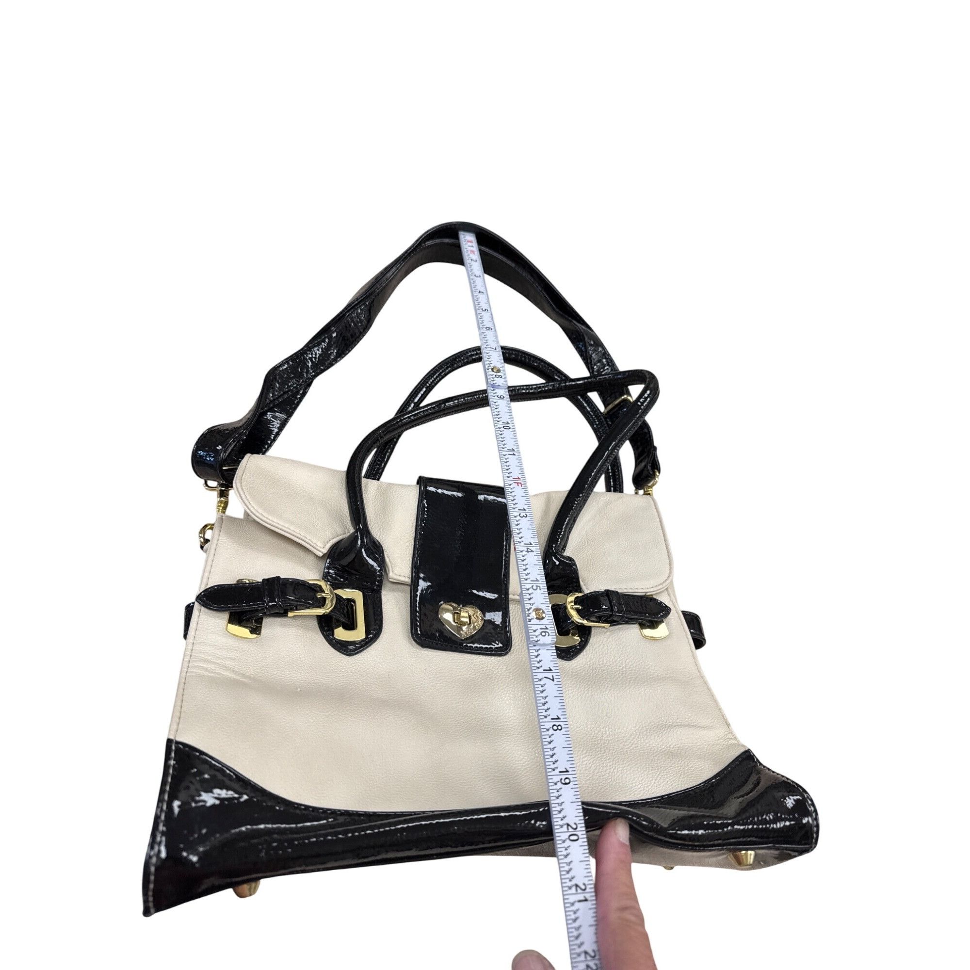 Betsey Johnson Betsey Johnson Womens Cream & Black Crossbody Purse 10x12 SK Size ONE SIZE - 6 Thumbnail