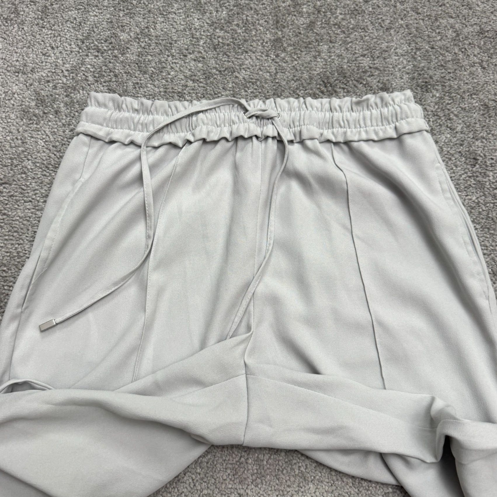 Zara Zara Womens Pants XS Gray Elastic Waist High Rise Ankle Straight Trousers 26x25 Size 26" / US 2 / IT 38 - 3 Thumbnail