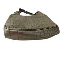 Donald Pliner Donald J Pliner Gray Croc Texture Chain Strap Zipper Closure Size ONE SIZE - 5 Thumbnail
