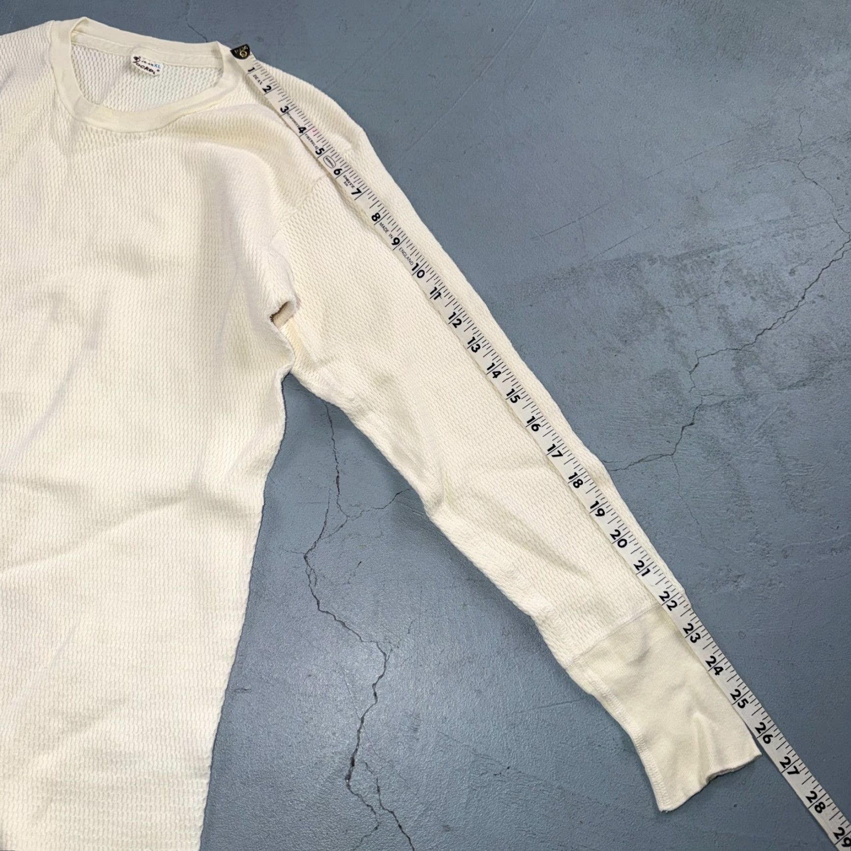 Jockey Jockey VTG 1960s Shirt Ivory Waffle Knit Thermal Long Sleeve XL Cotton 100% Casual Mens/Vintage Shirt Size US XL / EU 56 / 4 - 6 Thumbnail