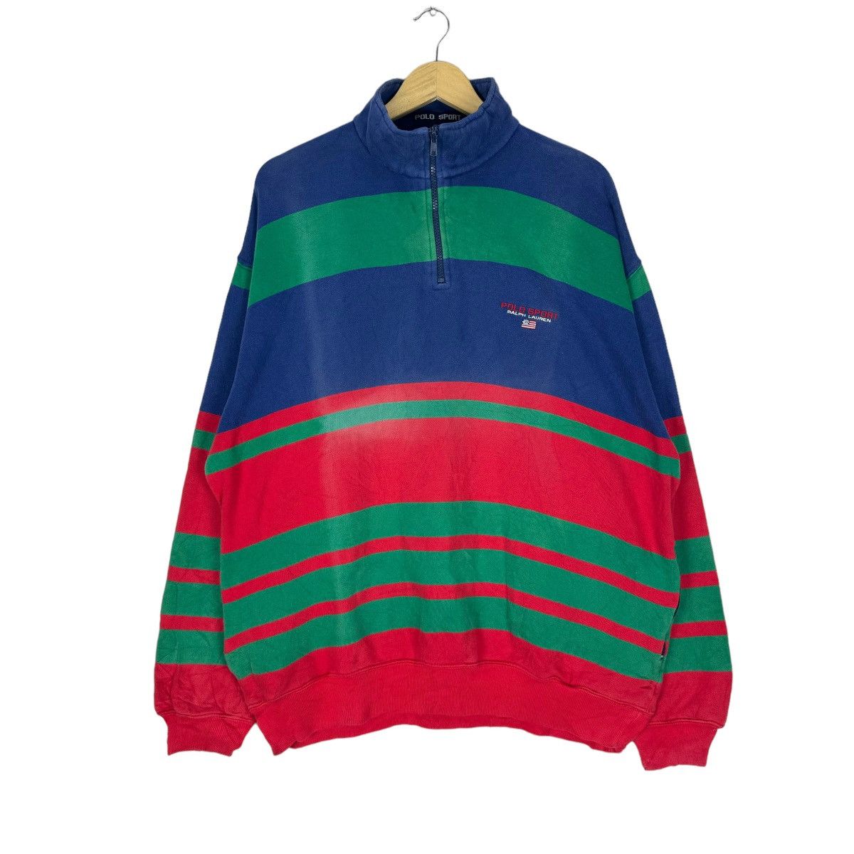 ❄️POLO SPORT RL HALF ZIP STRIPED SWEATSHIRT CREWNECK
