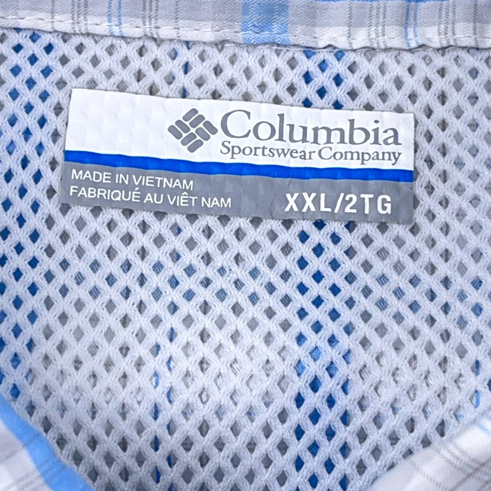 Vintage Columbia PFG Shirt Men 2XL Blue White Plaid Button Up Performance Fishing Camp Size US XXL / EU 58 / 5 - 3 Thumbnail