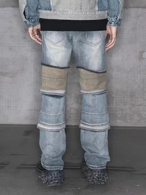 VIBE Vintage washed deconstructed patchwork rare jeans Size US 32 / EU 48 - 4 Thumbnail