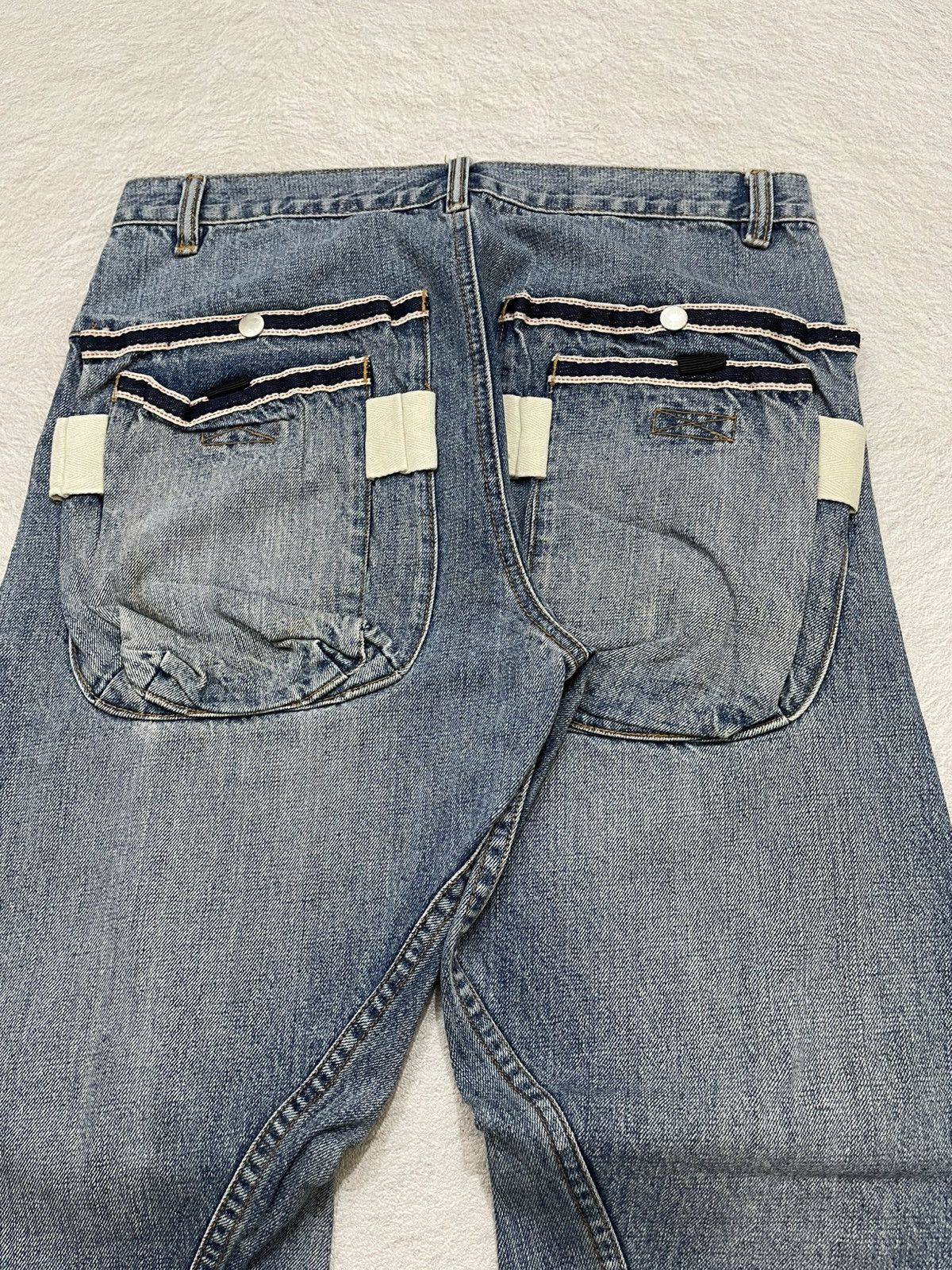 Japanese Brand 2000s Close.up Cargo Denim Jeans mudwash Y2K Size US 32 / EU 48 - 4 Thumbnail