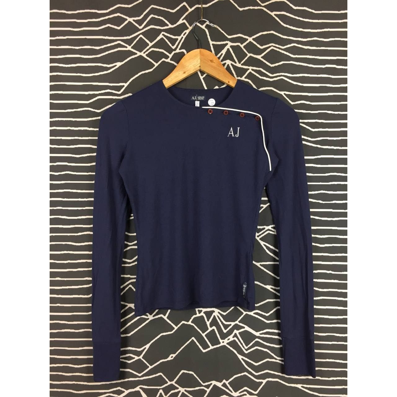Armani Armani Jeans Made In Italy Nautical Button Longsleeve Tee Size S / US 4 / IT 40 - 1 Thumbnail