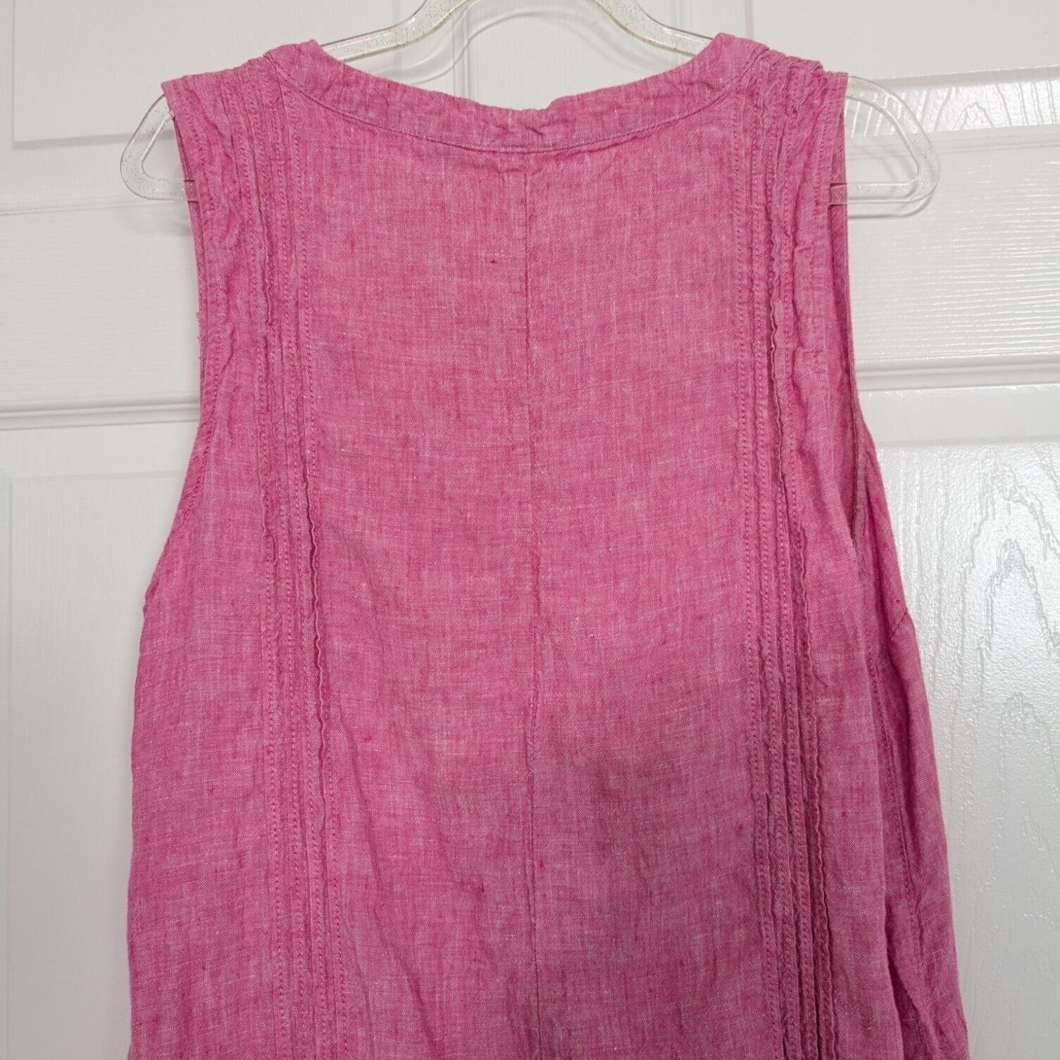 Designer Sigrid Olsen Linen Dress Womens Size Large Pink Sleeveless Size L / US 10 / IT 46 - 7 Thumbnail
