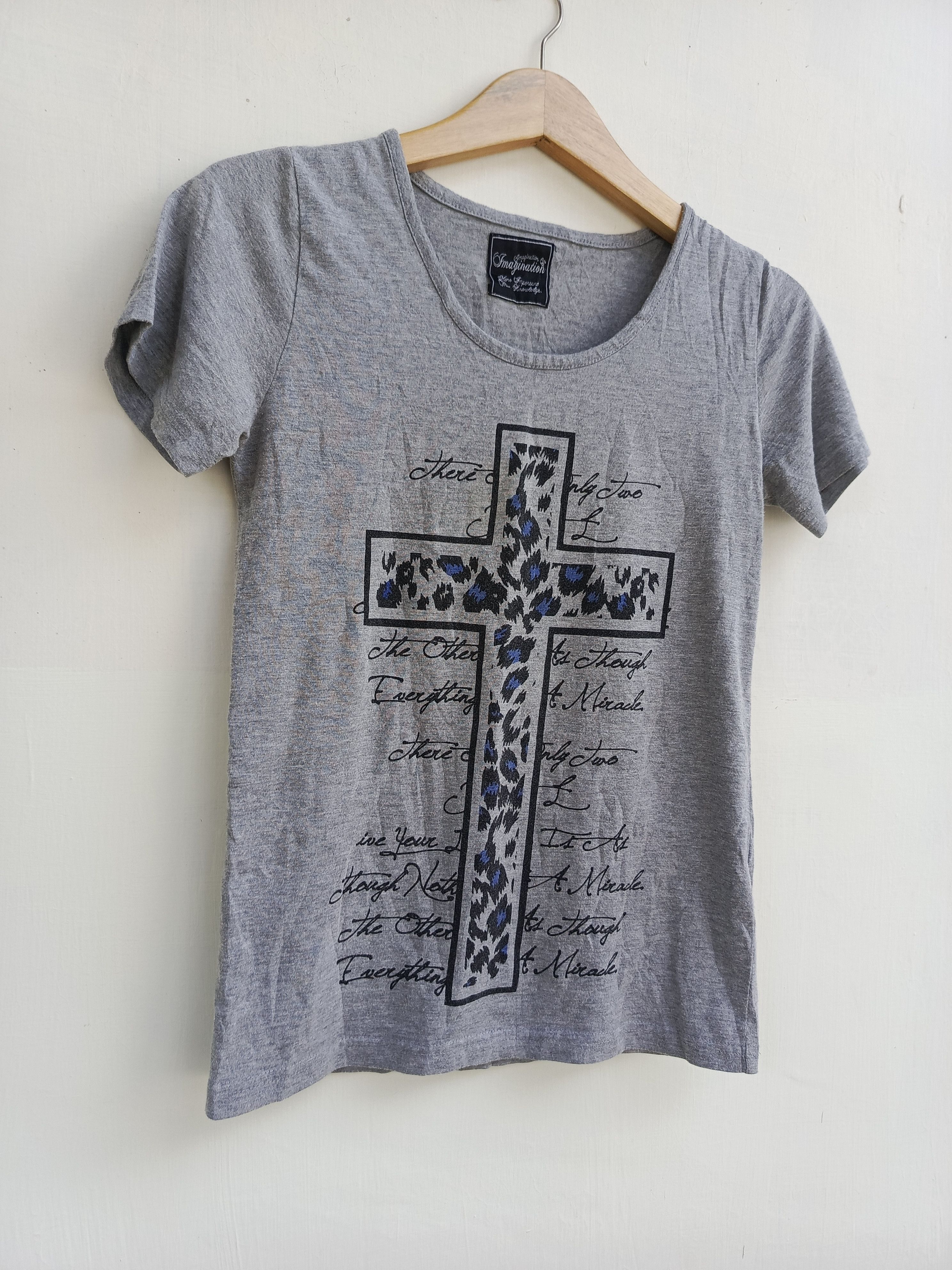 Japanese Brand Imagination cross print logo tshirt Size L / US 10 / IT 46 - 3 Thumbnail