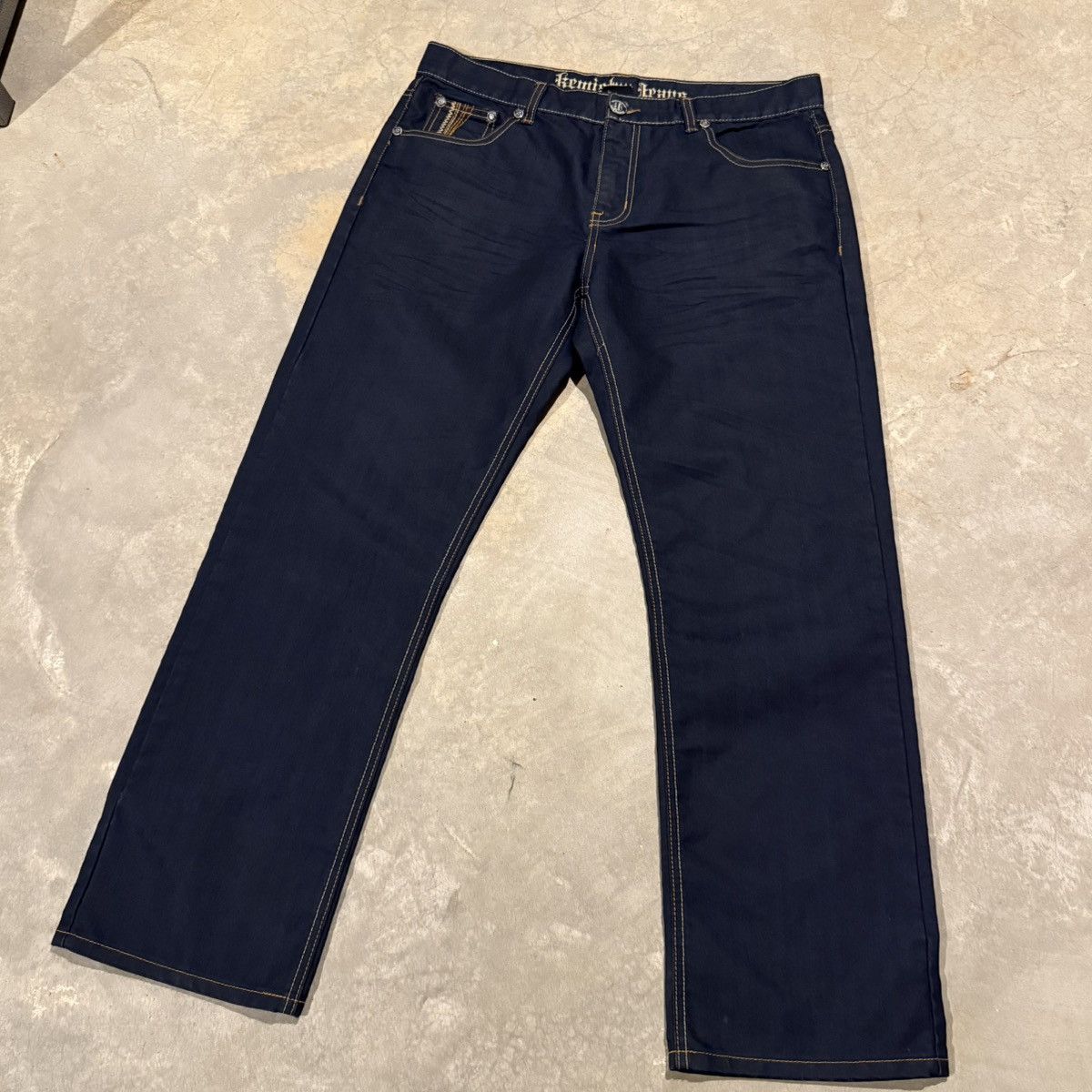 Vintage Vintage 2000s Embroidered Indigo Baggy Jeans Grunge ERD Y2K Size US 36 / EU 52 - 6 Thumbnail