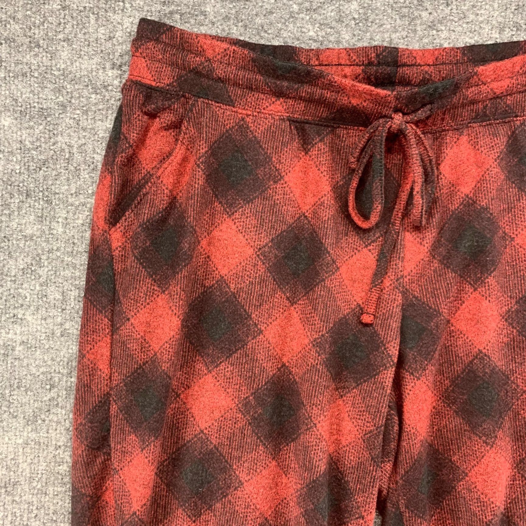 Vintage Maurices Pants Womens Large Red Plaid Jogger Stretch Pullon Drawstring Pocket 34 Size 36" / US 14 / IT 50 - 5 Thumbnail