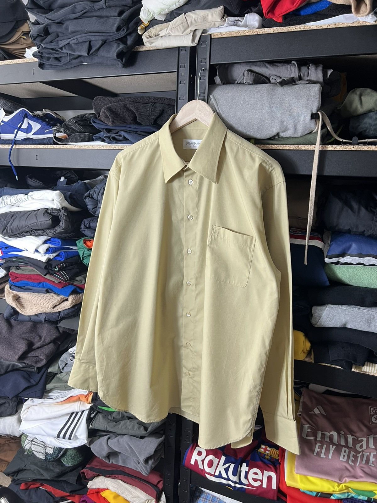 Yves Saint Laurent Vintage Beige Button-Up Shirt Size 42