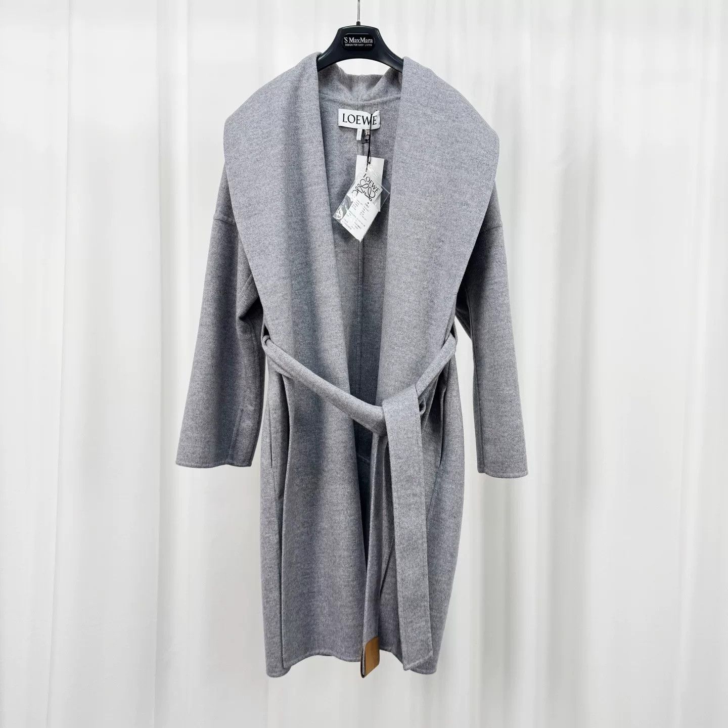 Loewe Loewe Gray Cashmere Coat with Belt Size US XS / EU 42 / 0 - 1 Thumbnail