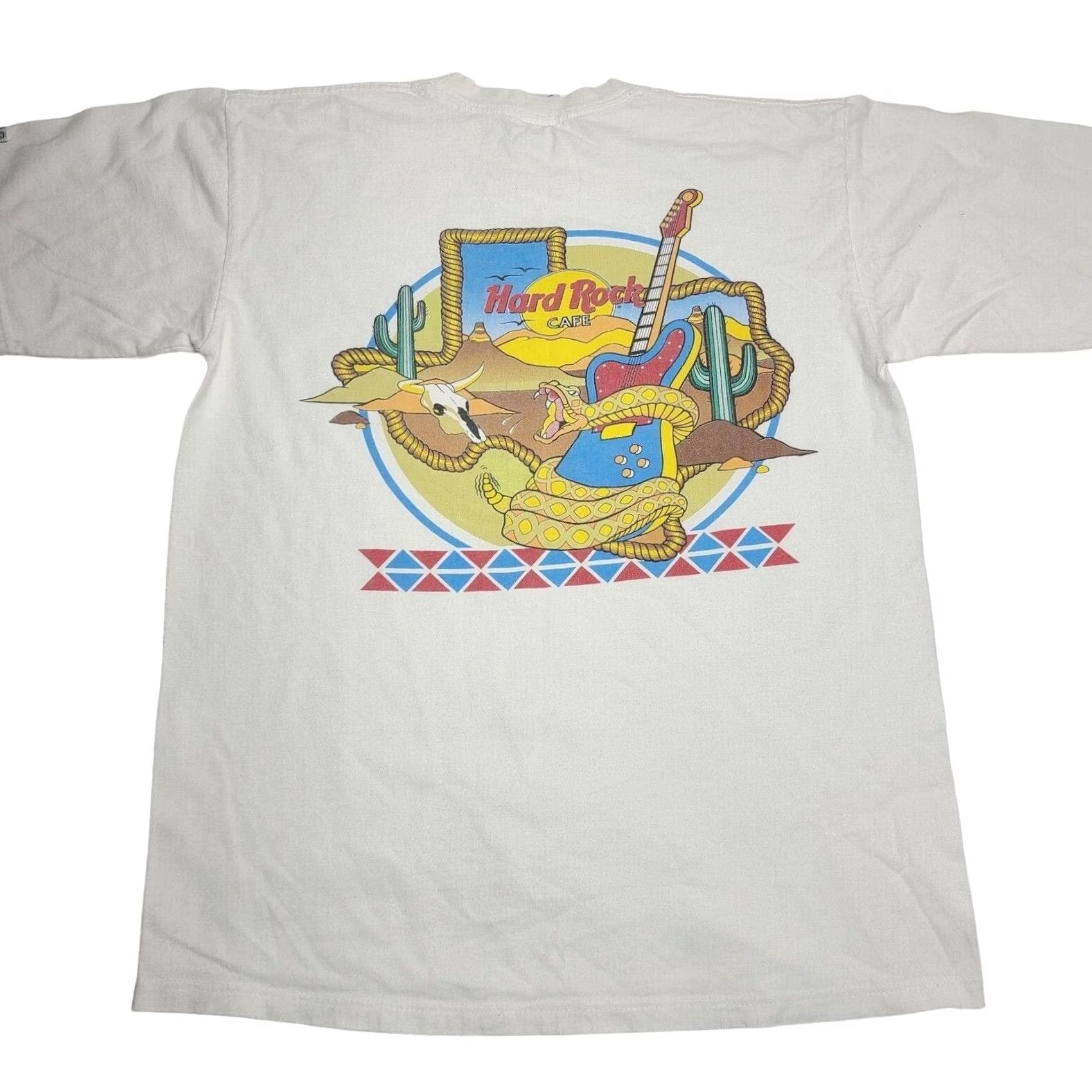Hard Rock Cafe VINTAGE Hard Rock Cafe Shirt 90s Mens White Crew Neck Short Sleeve Cotton Logo San Antonio Texas L Large Heavyweight Shirt Size US L / EU 52-54 / 3 - 2 Thumbnail