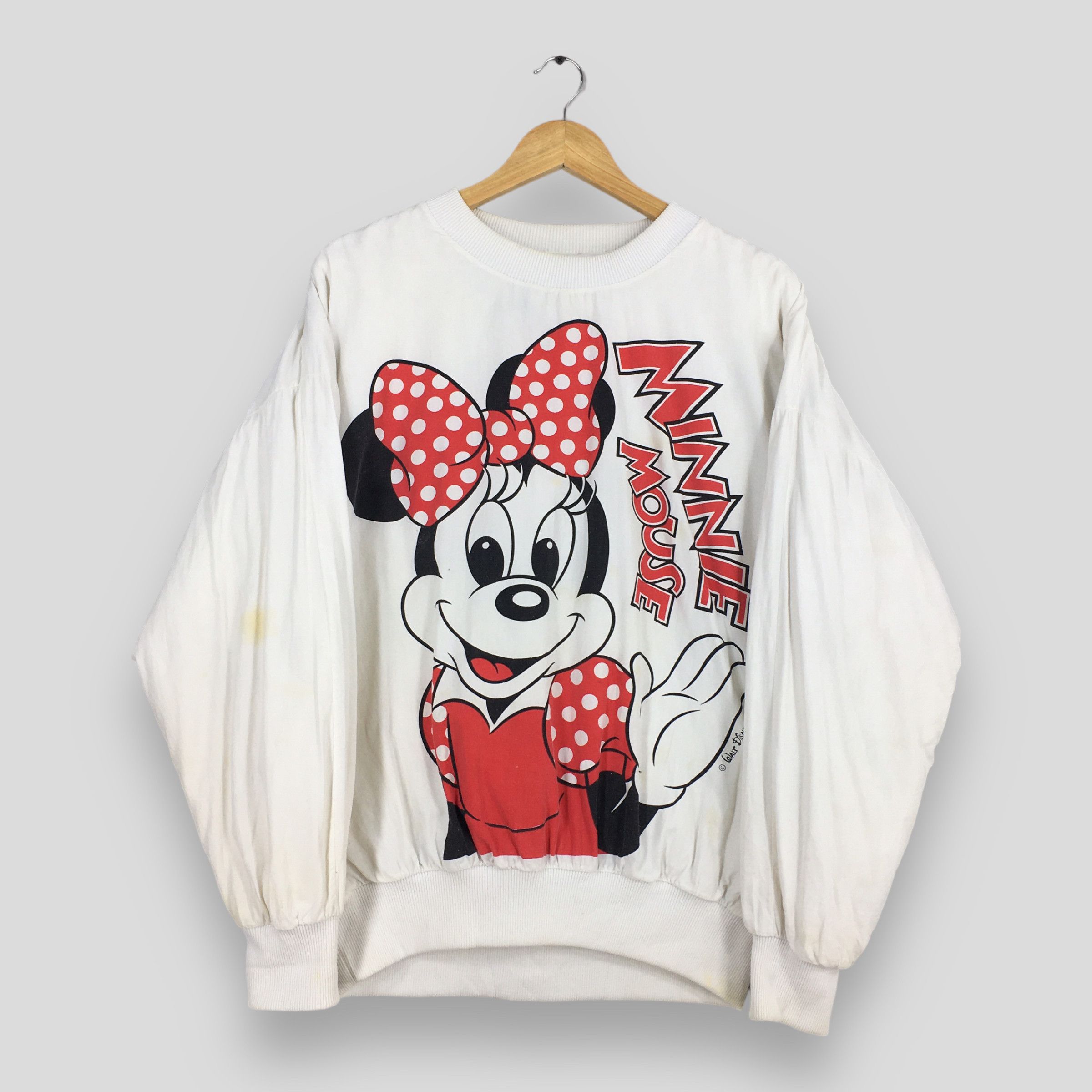 Disney Vintage 90s Minnie Mouse White Sweatshirt XLarge Size US XL / EU 56 / 4 - 1 Thumbnail
