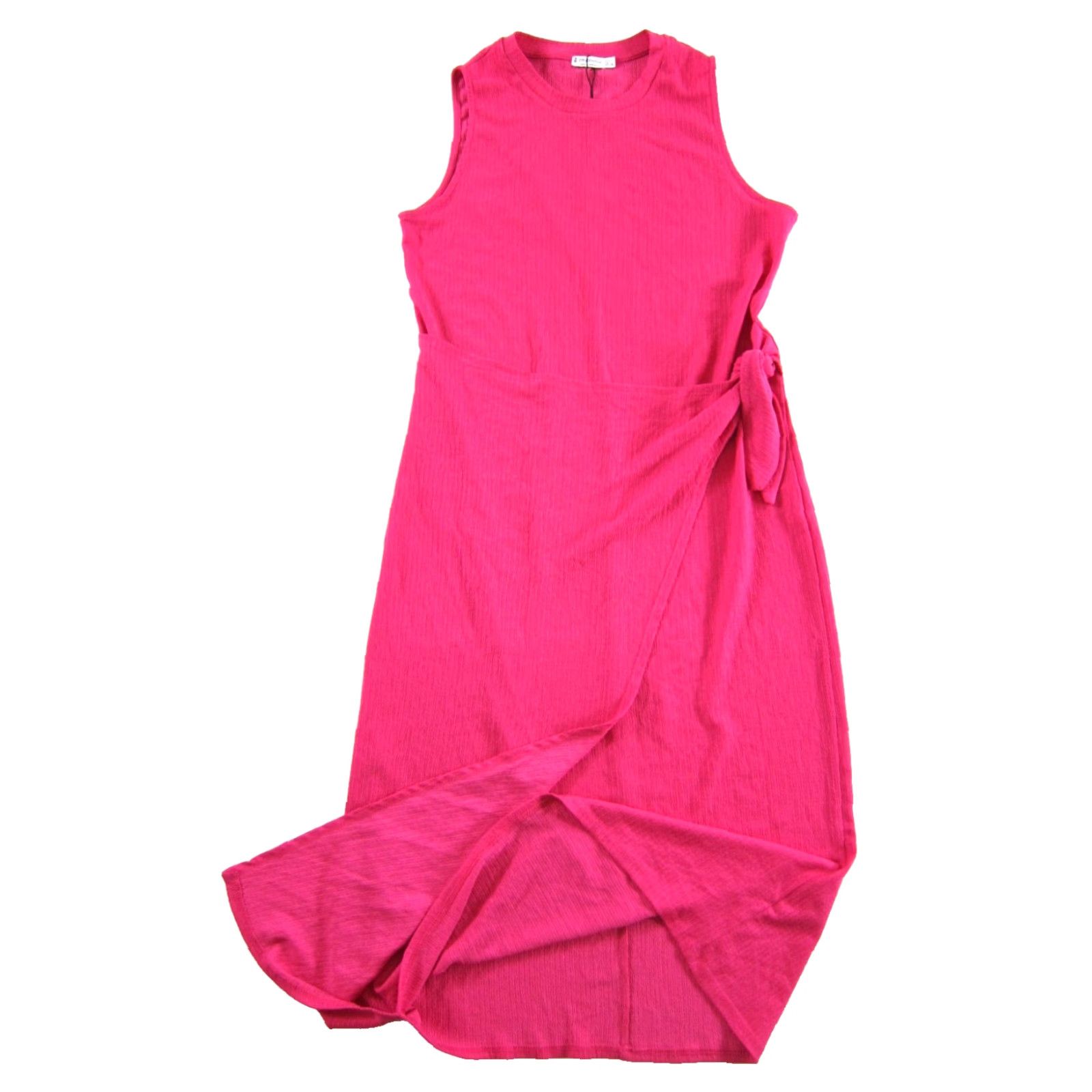 Stradivarius NWT Stradivarius Pink Stretch Sleeveless High Neck Midi Wrap Dress Woman Large Size L / US 10 / IT 46 - 5 Thumbnail
