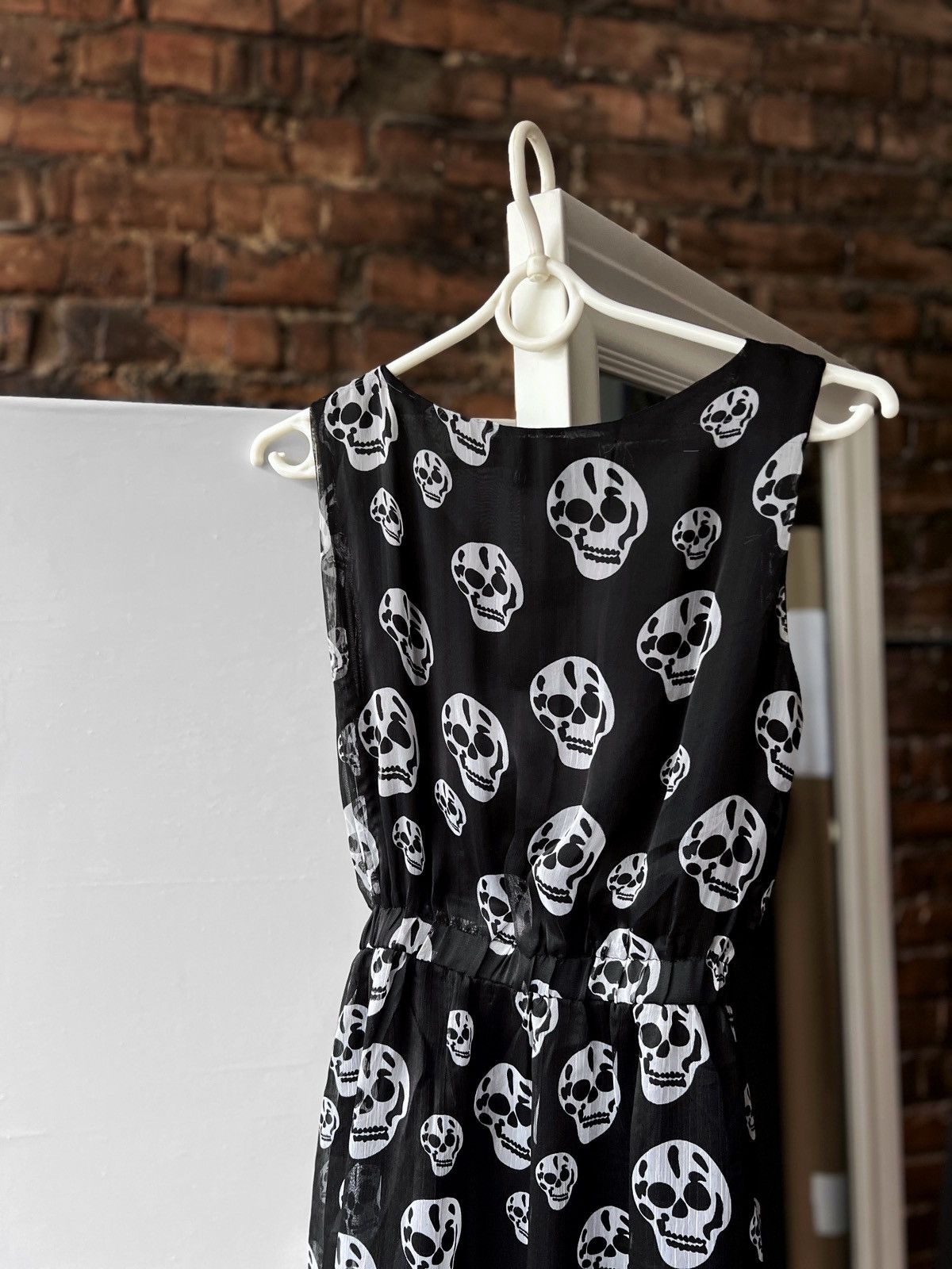 Vintage Poizen Industries Vintage Black/White Skull Gothic Dress Size S / US 4 / IT 40 - 4 Thumbnail