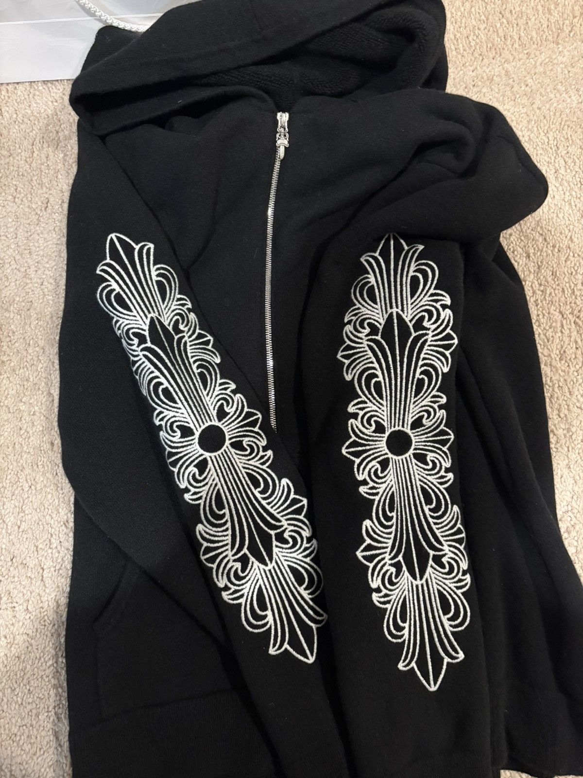 Chrome Hearts Chrome Heart Life sentence Cashmere zip up size M Size US M / EU 48-50 / 2 - 1 Thumbnail