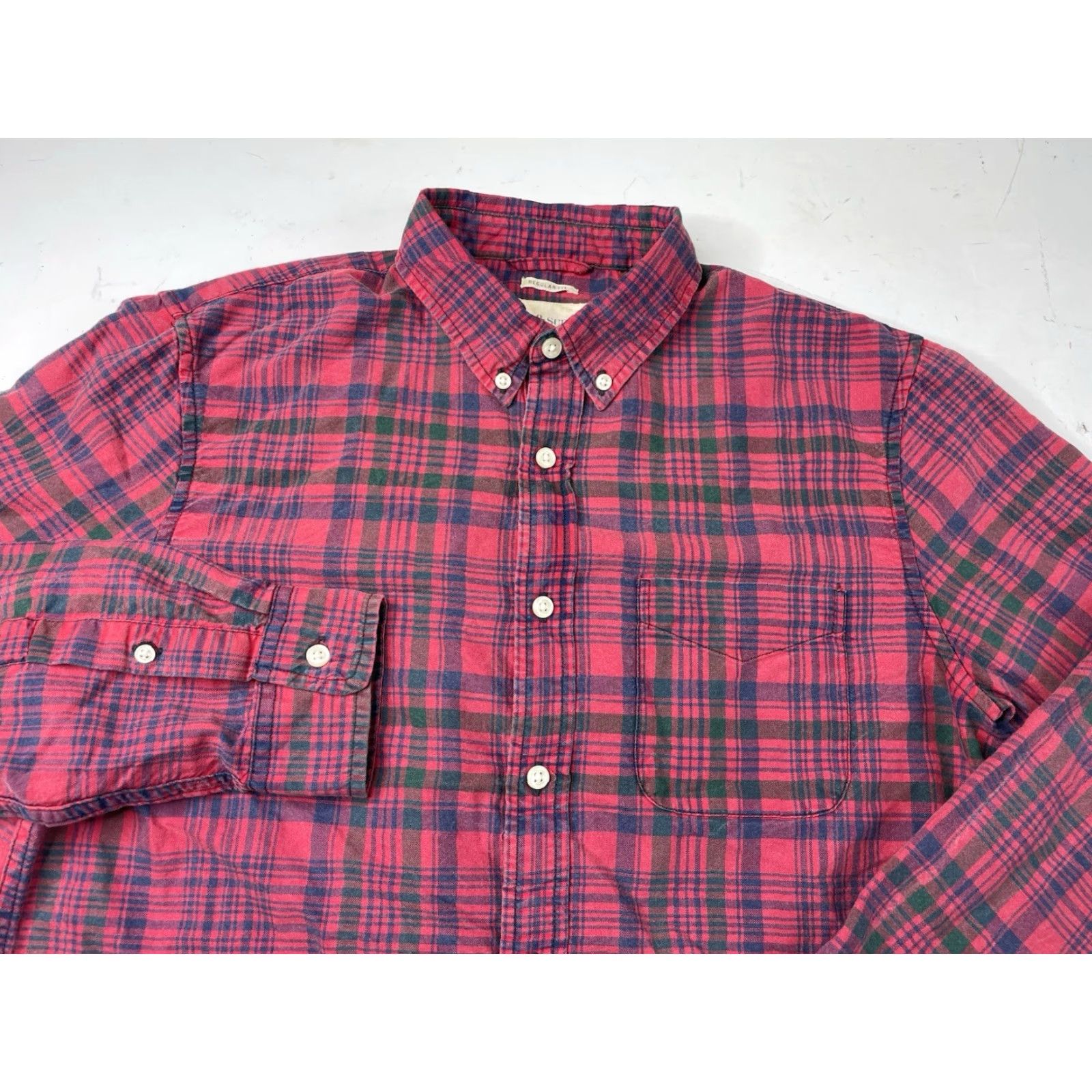 Vintage DENIM & SUPPLY RALPH LAUREN Shirt Mens Button-Up Oxford Cotton Red Plaid Long Sleeve Button-Down Collar M Regular Size US M / EU 48-50 / 2 - 2 Thumbnail