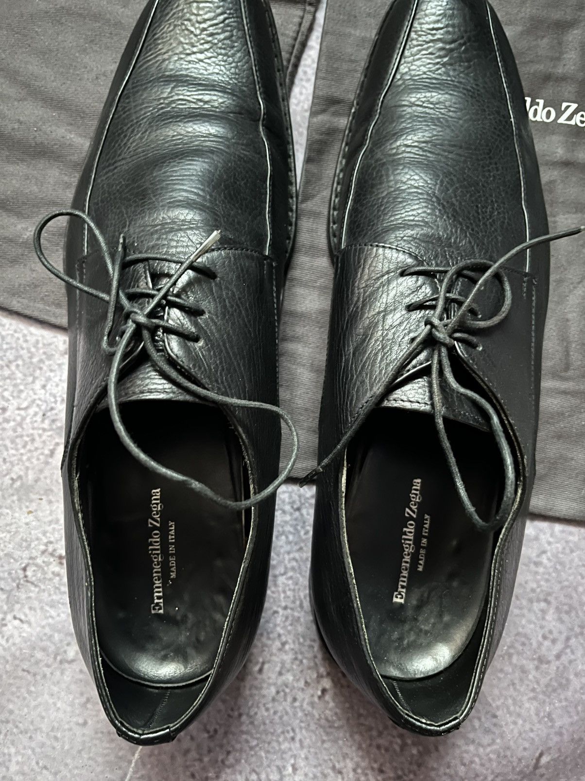 Ermenegildo Zegna Ermenegildo Zegna Black Leather Lace up Dress Shoe Size US 10 / EU 43 - 5 Thumbnail