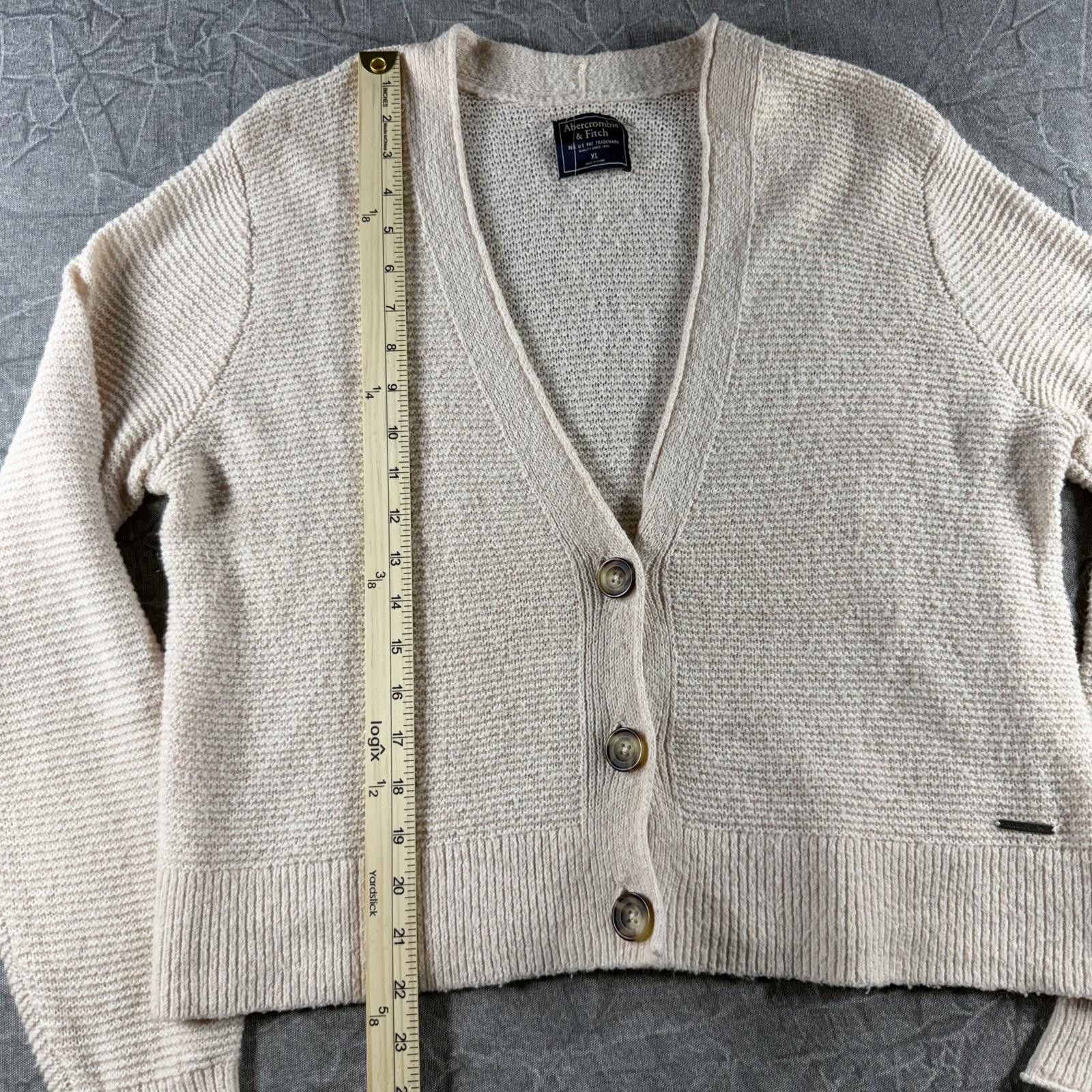 Abercrombie & Fitch Abercrombie Cardigan Women's XL Cream Knit Button Size XL / US 12-14 / IT 48-50 - 5 Thumbnail