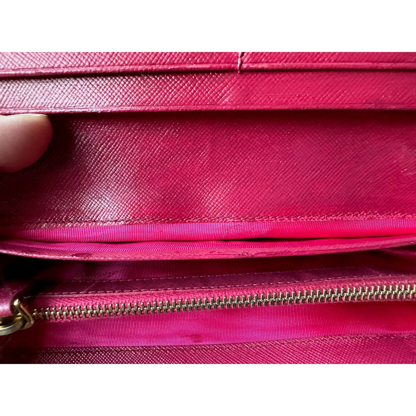 Prada PRADA Milano Fiocco Ribbon Saffiano Leather Long Wallet Size ONE SIZE - 8 Thumbnail