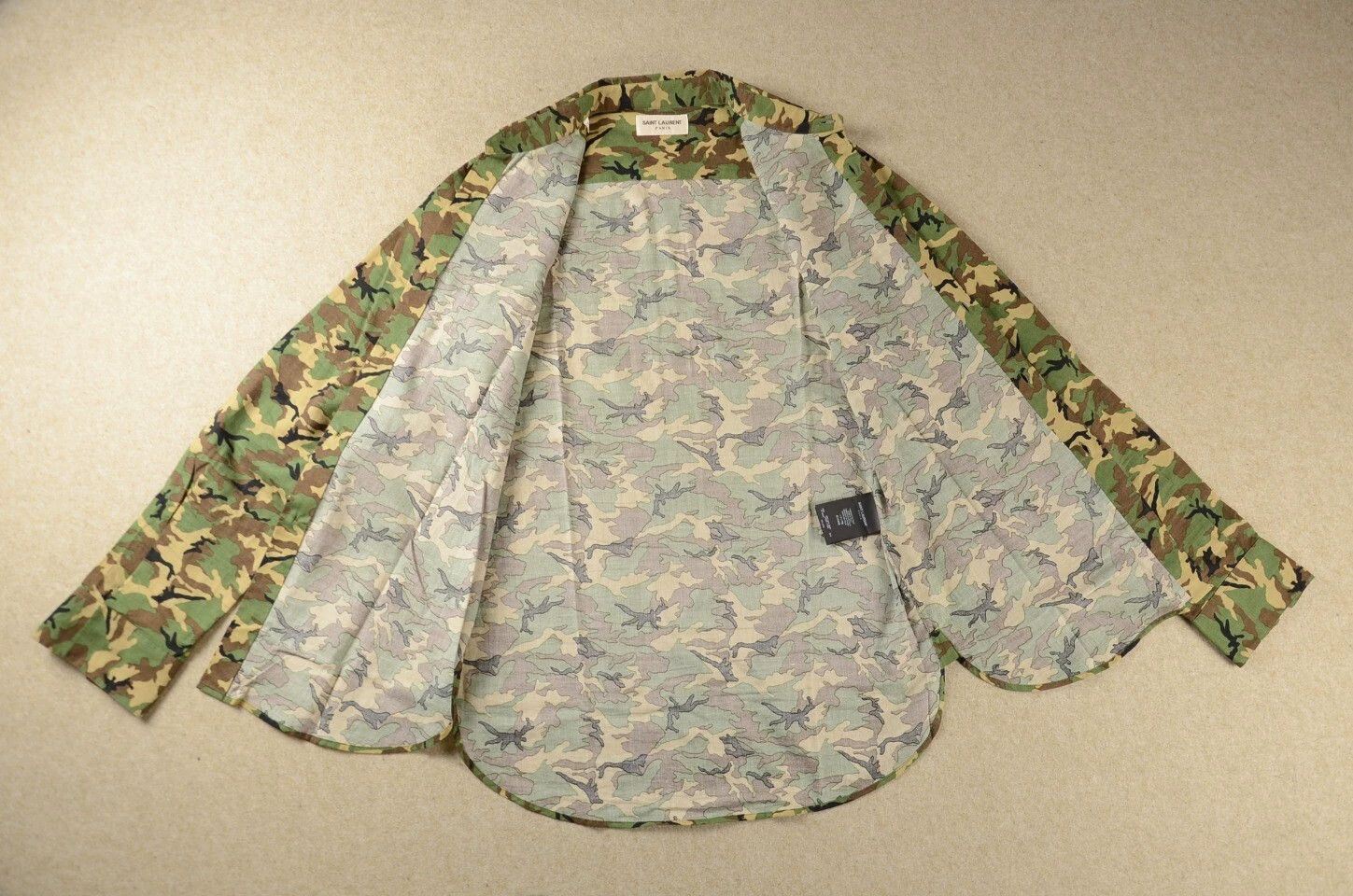 Saint Laurent Paris SLP 2014 Rare Green Camo Shirt Size US XS / EU 42 / 0 - 7 Thumbnail