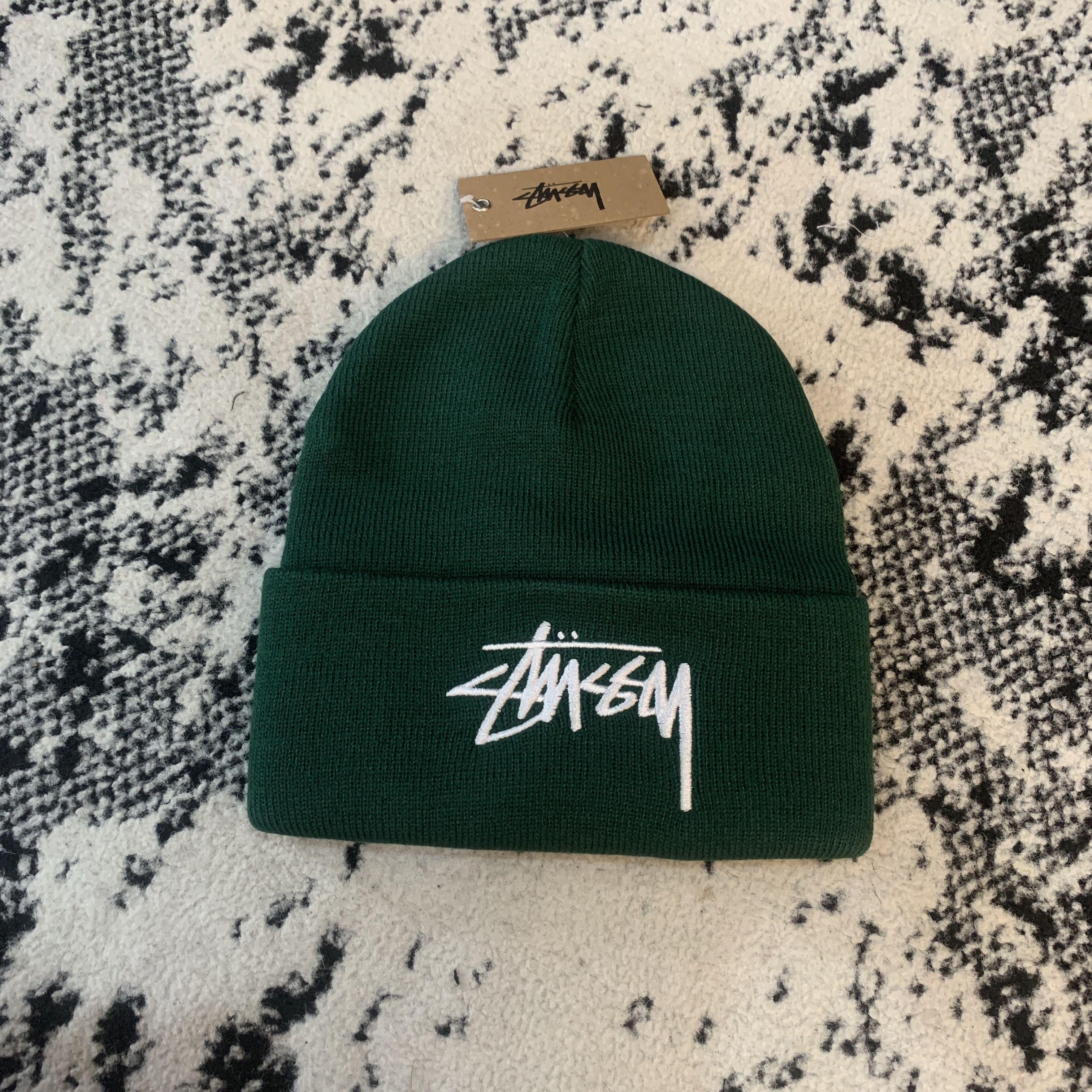 Stussy STUSSY BIG STOCK CUFF BEANIE - FOREST Size ONE SIZE - 1 Thumbnail
