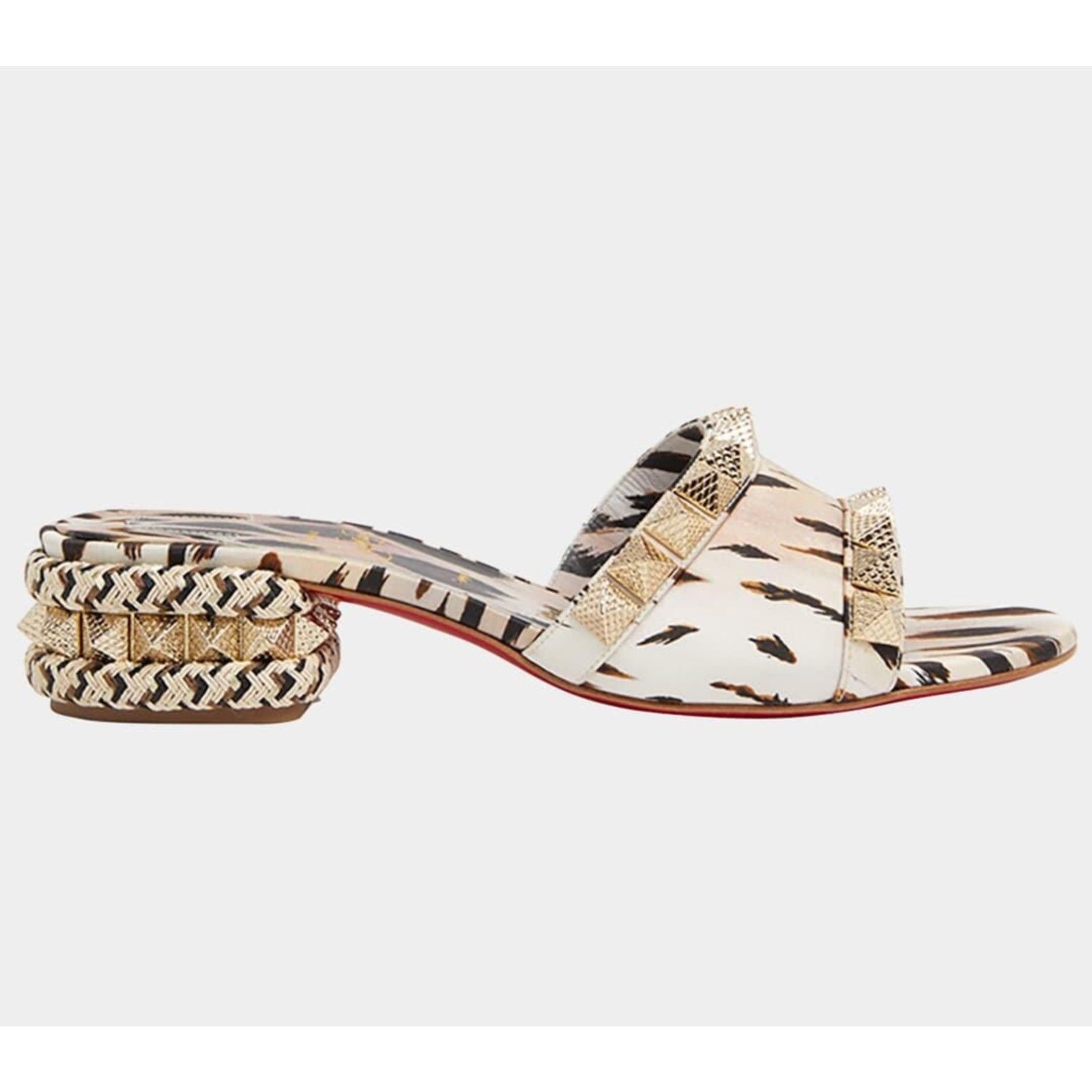 Christian Louboutin Christian Louboutin Pyramule 30 Leopard Gigi Gold Stud Size US 8 / IT 38 - 1 Thumbnail