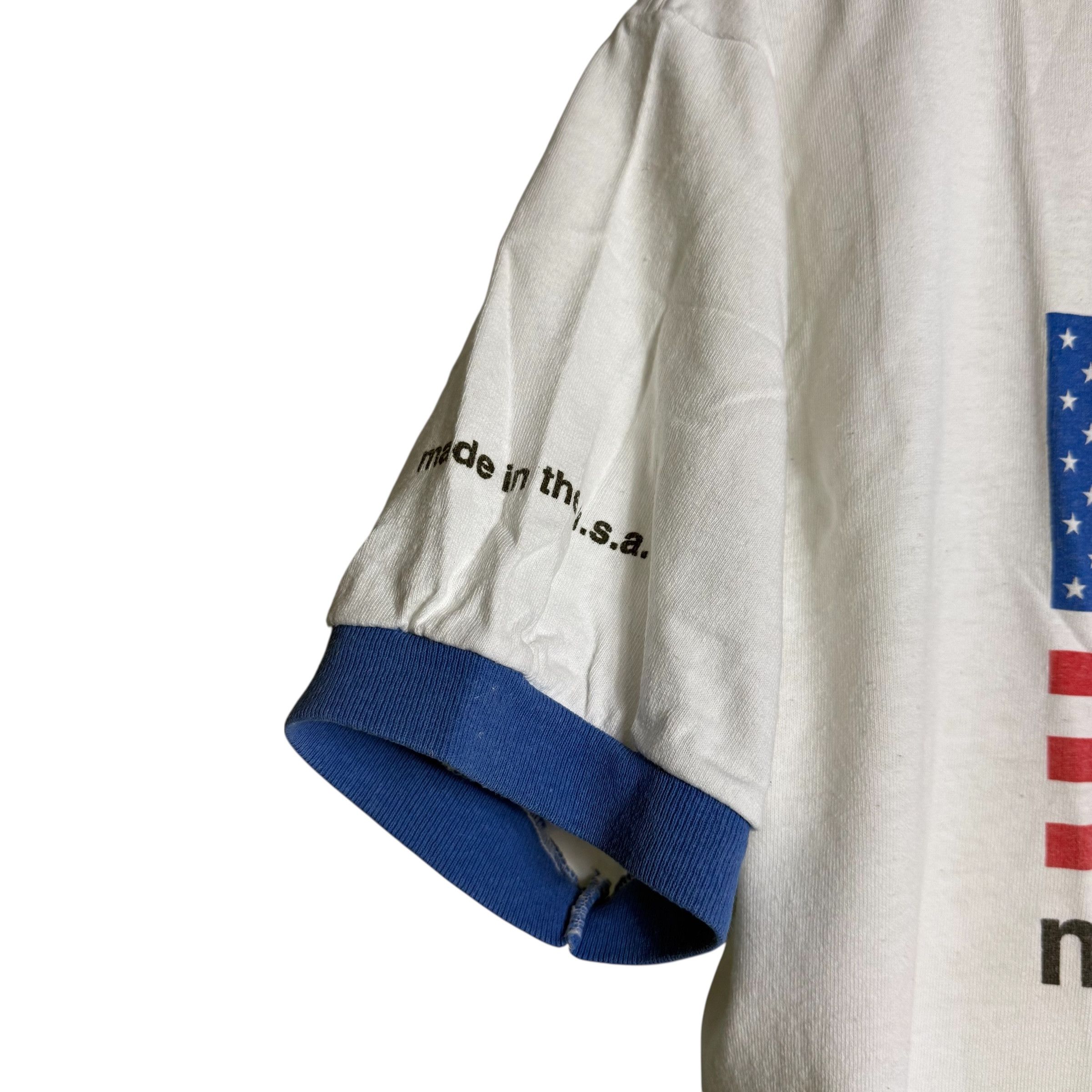 Band Tees Vintage 90s Melissa Etheridge USA Flag Ringer T-shirt Size US L / EU 52-54 / 3 - 4 Thumbnail