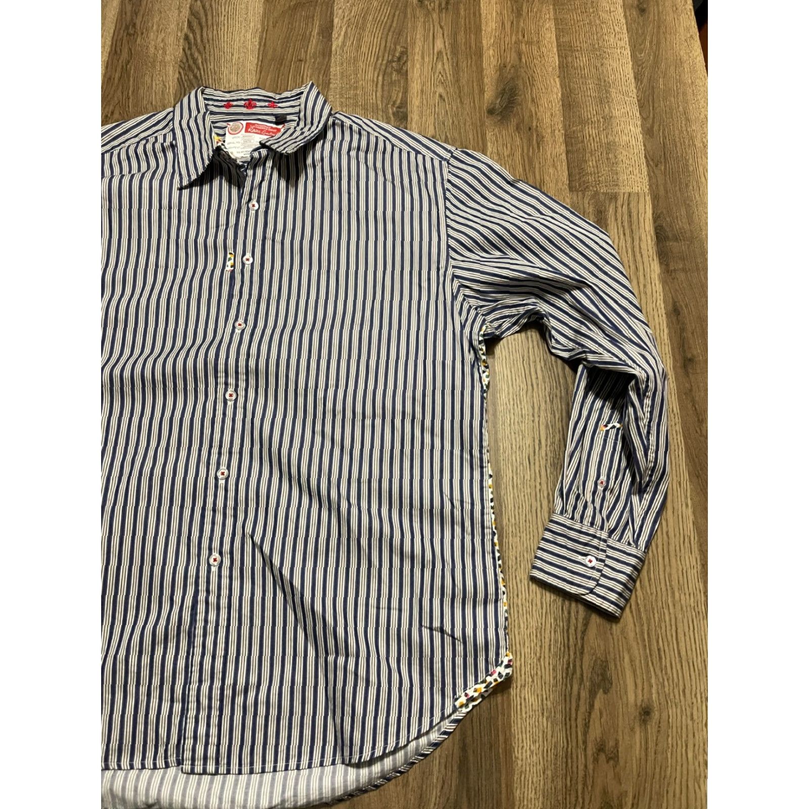 Vintage Robin Graham Shirt Mens XL Blue White Brown Long Sleeve Button Up Size US XL / EU 56 / 4 - 4 Thumbnail