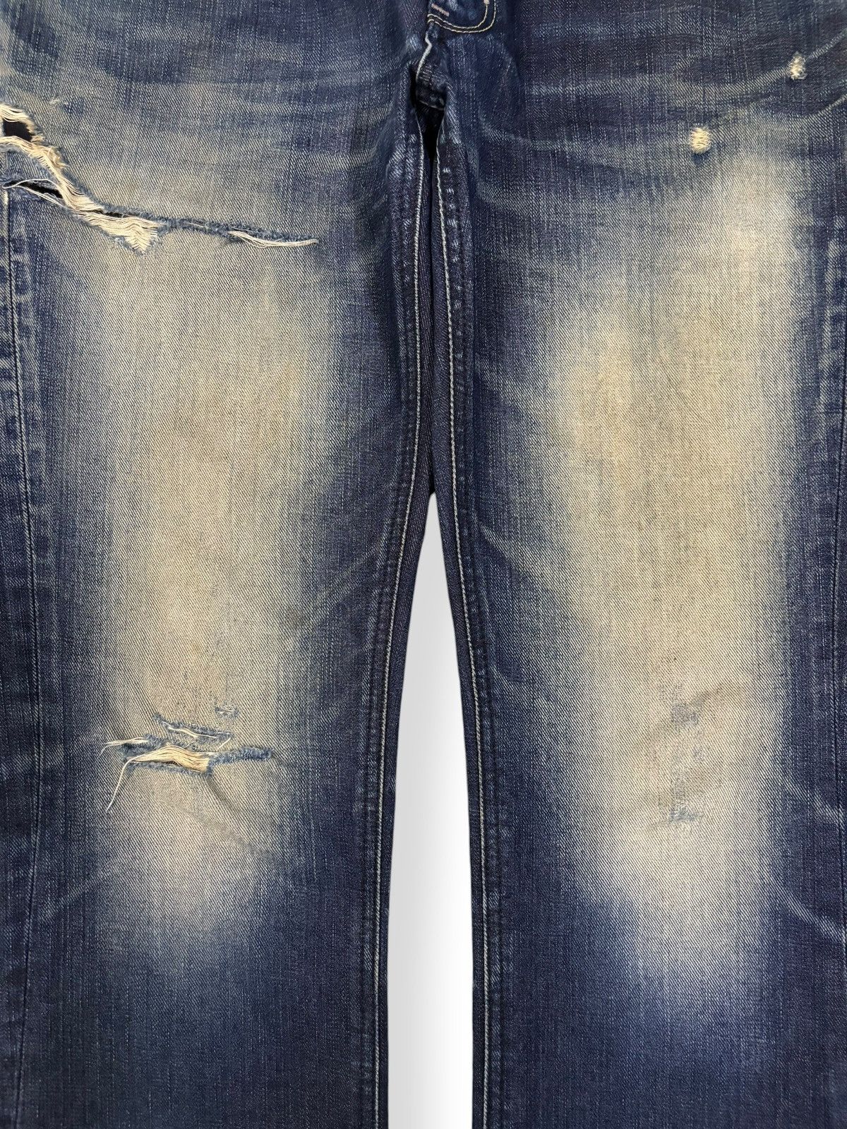 Lee × Number (N)ine Lee Black Riders Mud Wash Slim Straight Distressed Jeans Size US 34 / EU 50 - 4 Thumbnail