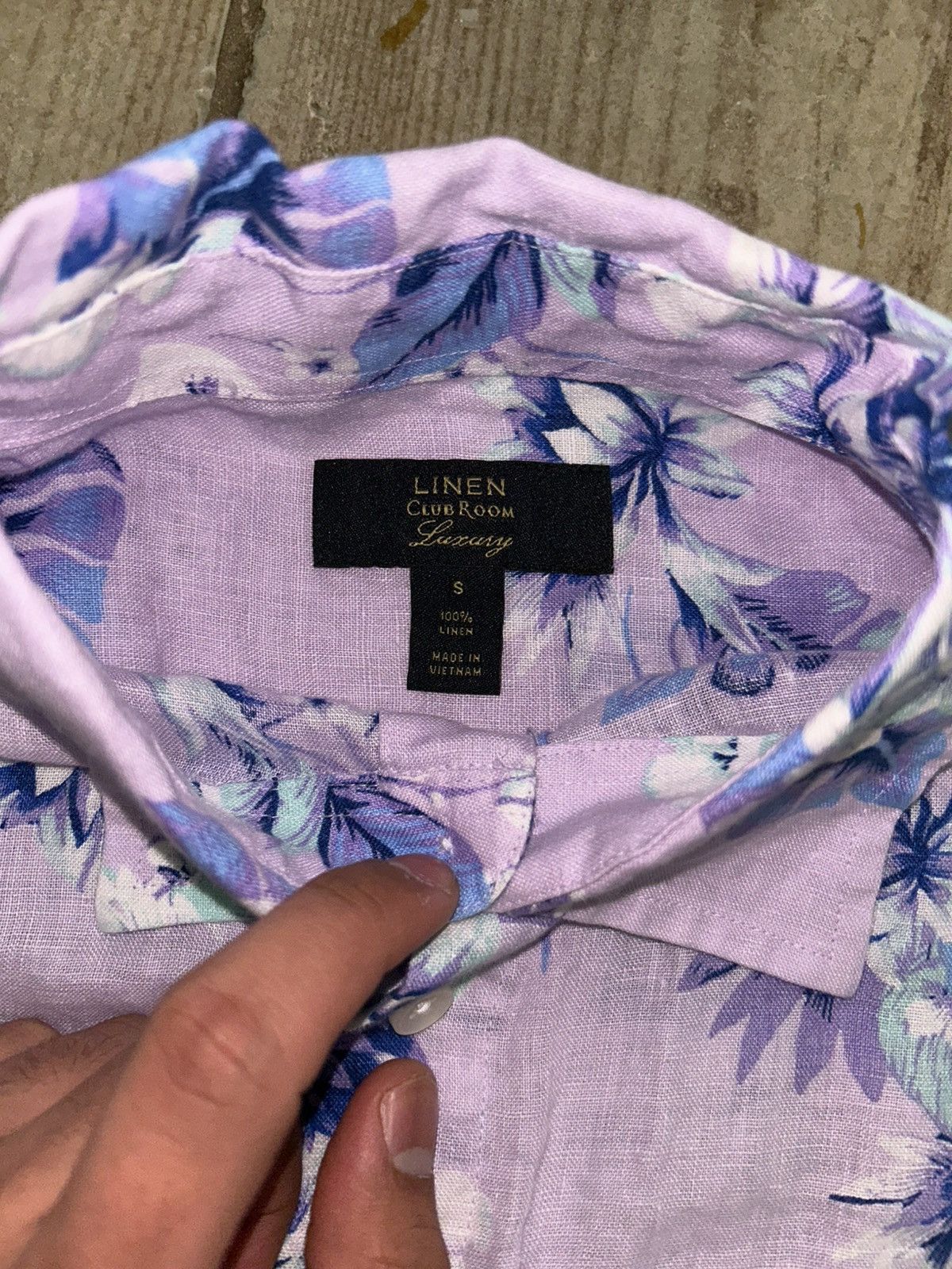 Club Room Club Room Linen - Lavender Floral Button Up Size US S / EU 44-46 / 1 - 3 Thumbnail