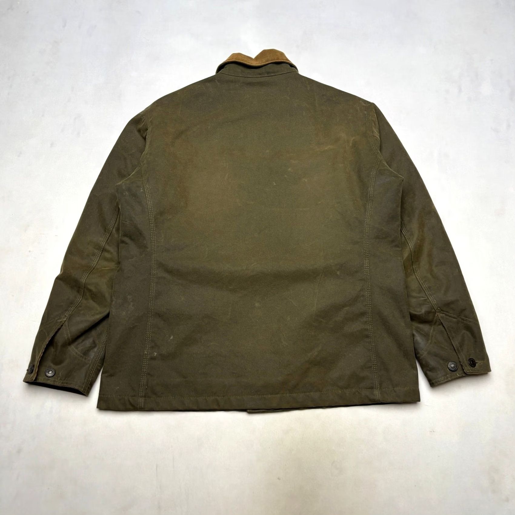 Buck Mason Buck Mason Highland Jacket Dry Waxed Canvas Wool Lined Men M Green Wool Lined Jacket Size US M / EU 48-50 / 2 - 4 Thumbnail