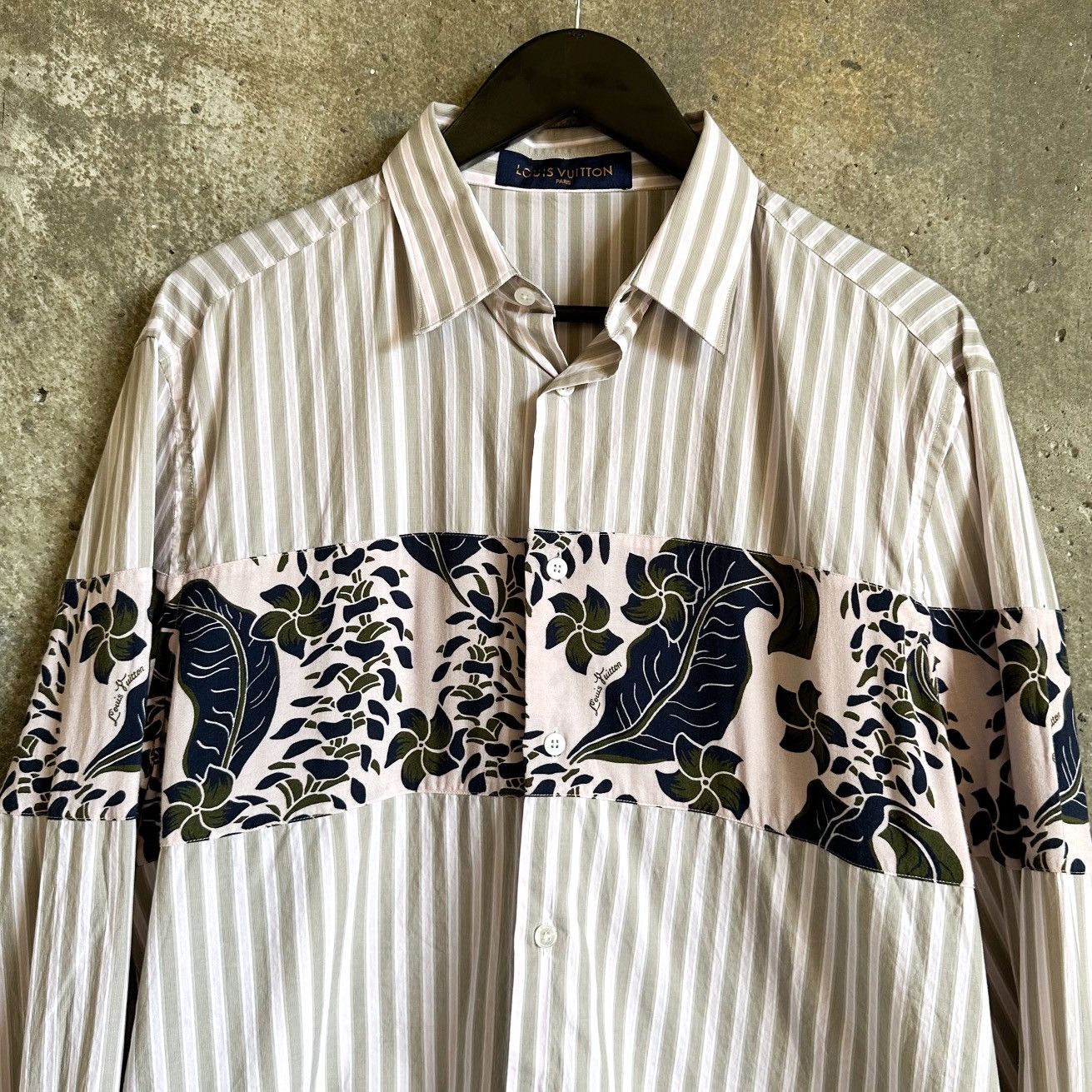 Louis Vuitton Louis Vuitton Striped Hawaiian Floral Printed Shirt Size US XL / EU 56 / 4 - 2 Thumbnail