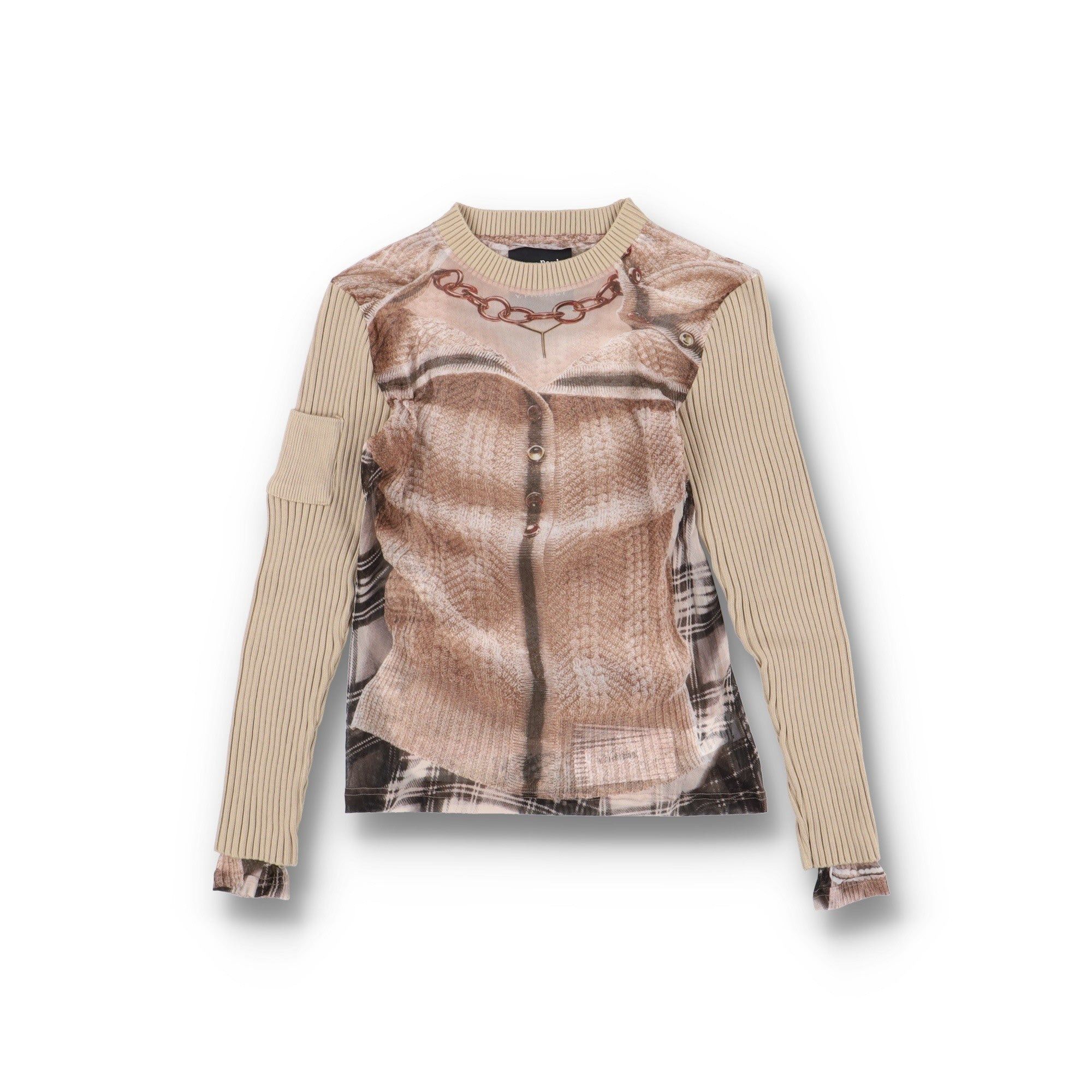 Beige Trompe L'oeil Sweater