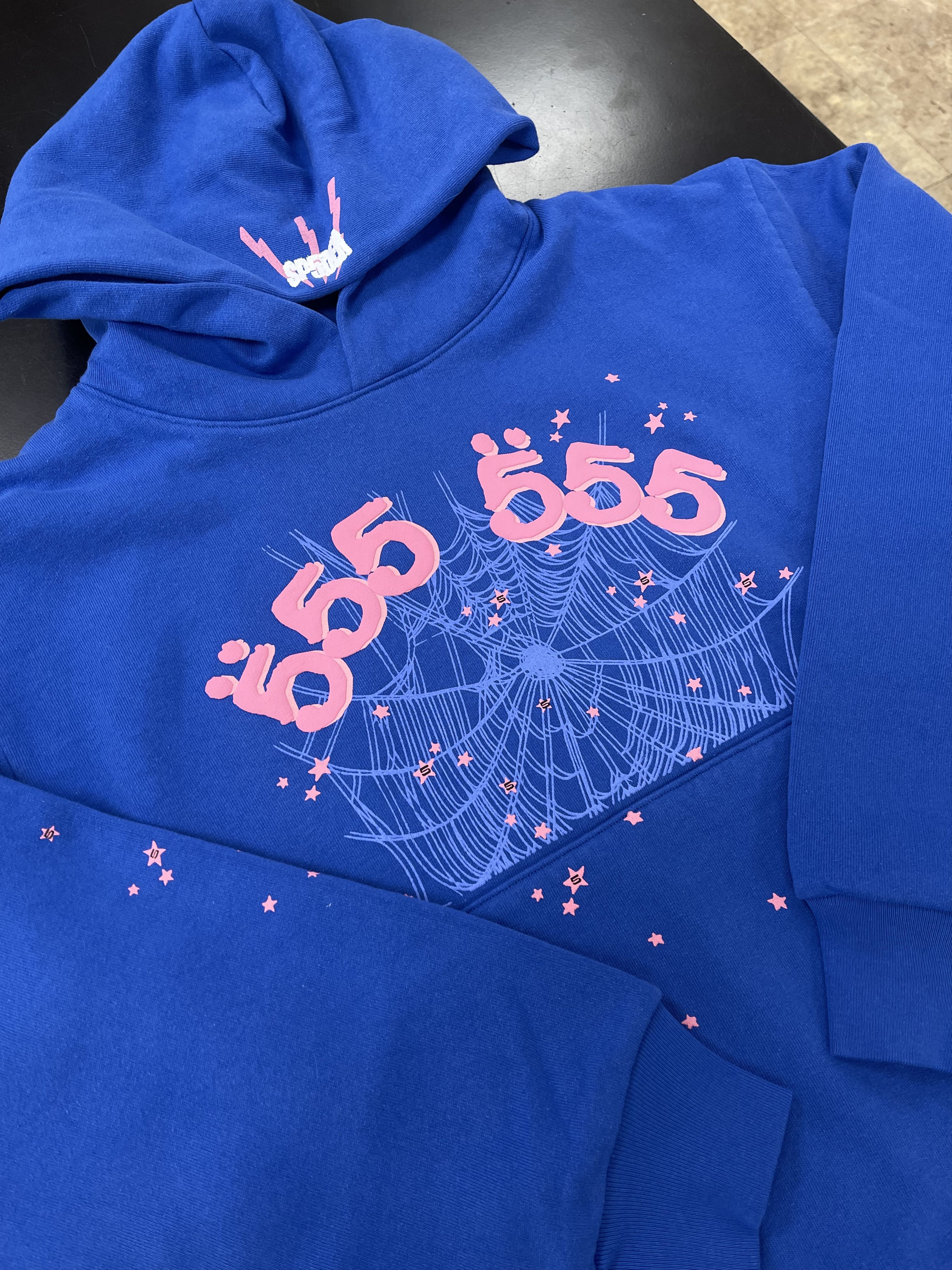 Spider Worldwide Sp5der Angel Number Hoodie Blue Pink | Grailed