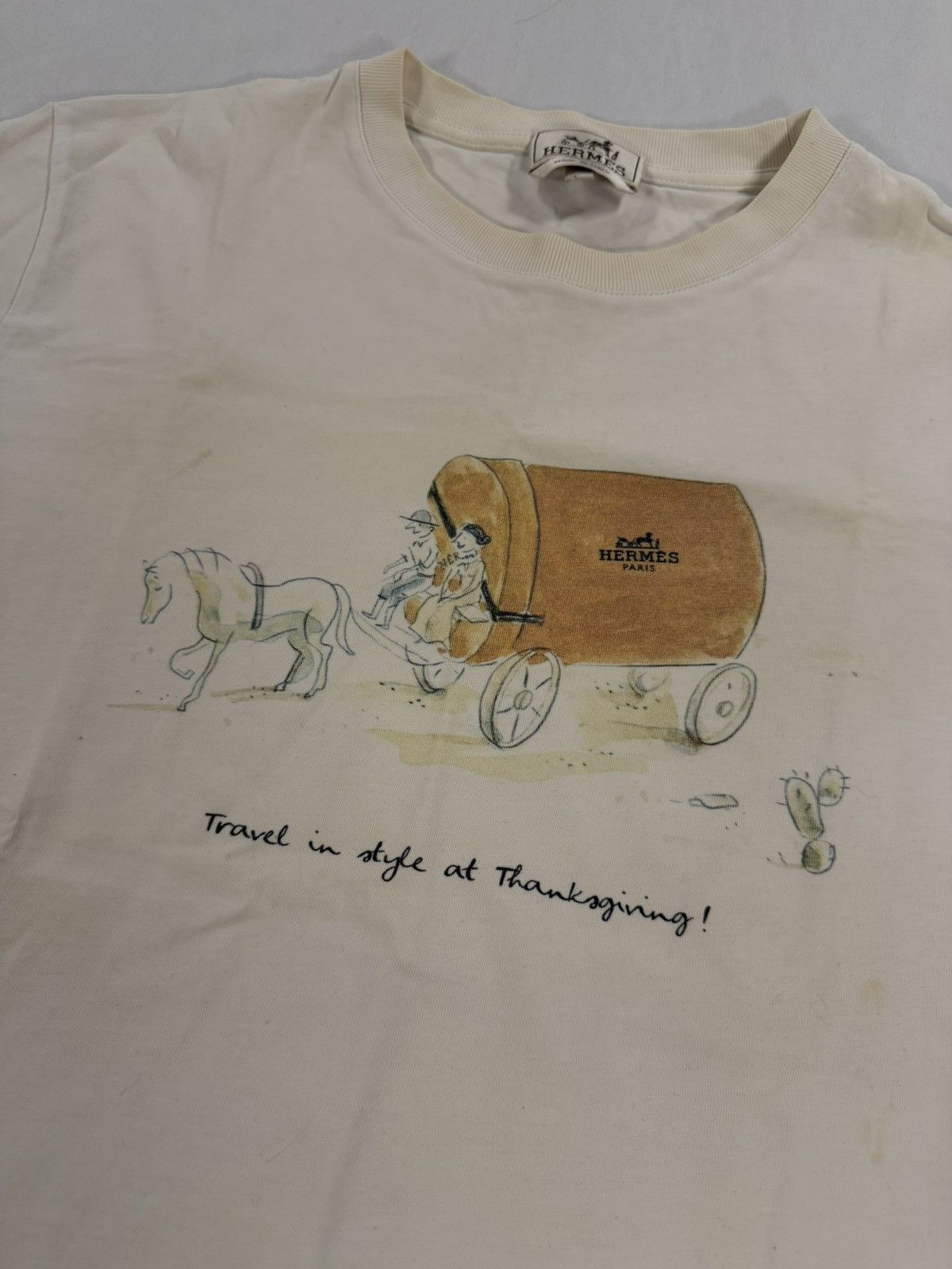Hermes Vintage Hermes T Shirt “Travel in Style” Thanksgiving M Size US M / EU 48-50 / 2 - 3 Thumbnail