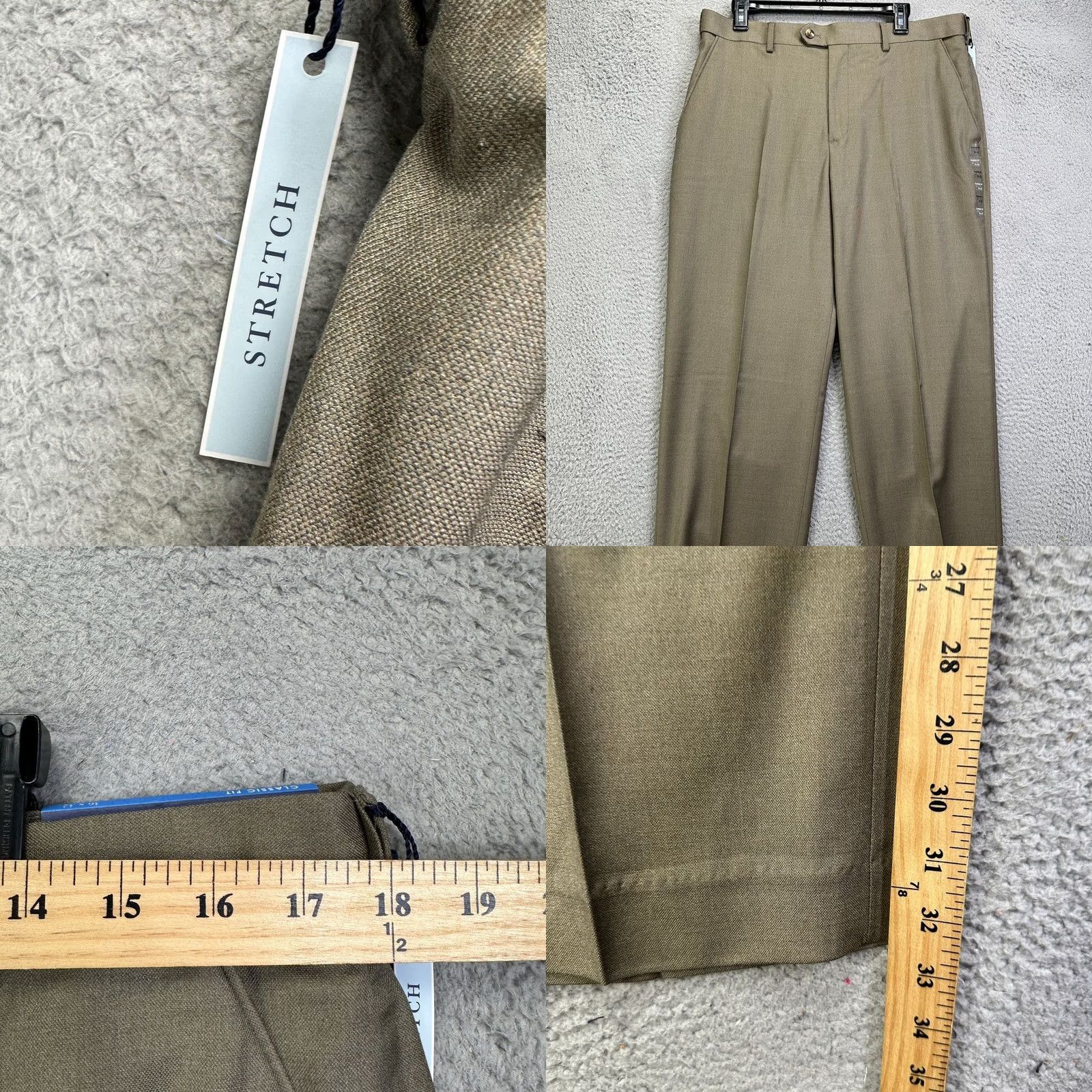 Croft & Barrow VINTAGE Croft Barrow Dress Pants Mens 36X32 Brown True Comfort Classic Fit Stretch NEW Size US 36 / EU 52 - 8 Thumbnail