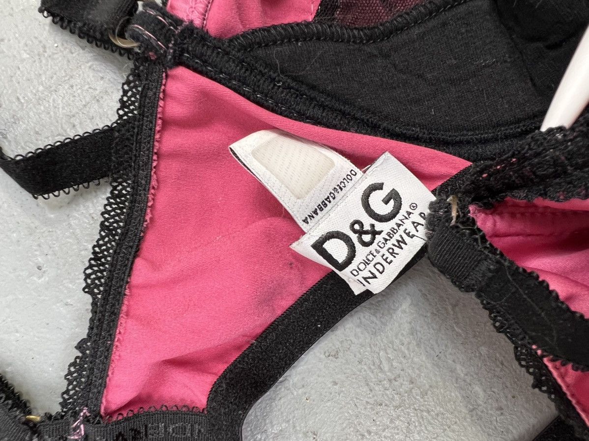 Dolce & Gabbana Vintage Dolce & Gabbana Pink Black Satin Bra Size US 36C Size ONE SIZE - 6 Thumbnail