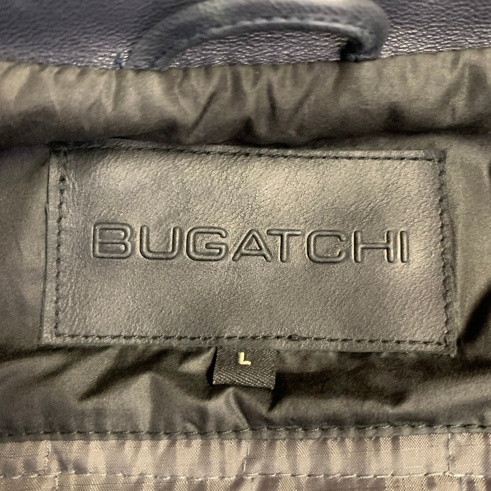 BUGATCHI BUGATCHI Size L Navy Lambskin Leather Moto Racer Jacket Size US L / EU 52-54 / 3 - 9 Thumbnail